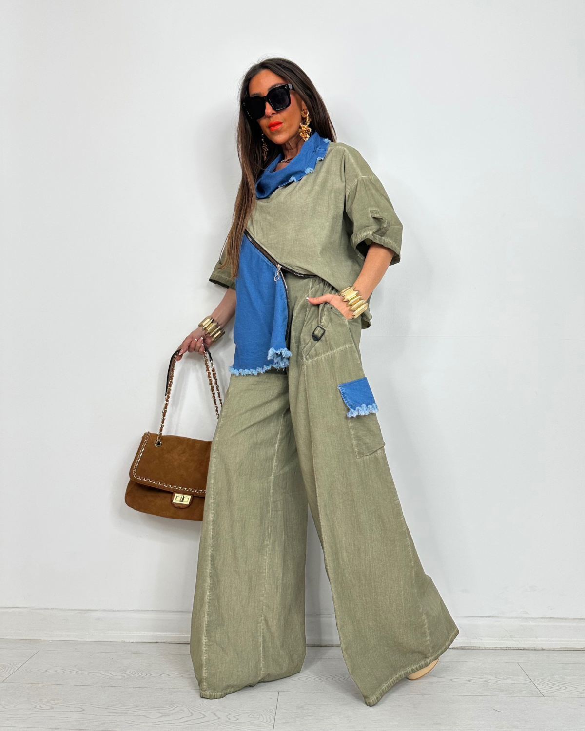 Tosca Yıkamalı Pantalonlu Takım