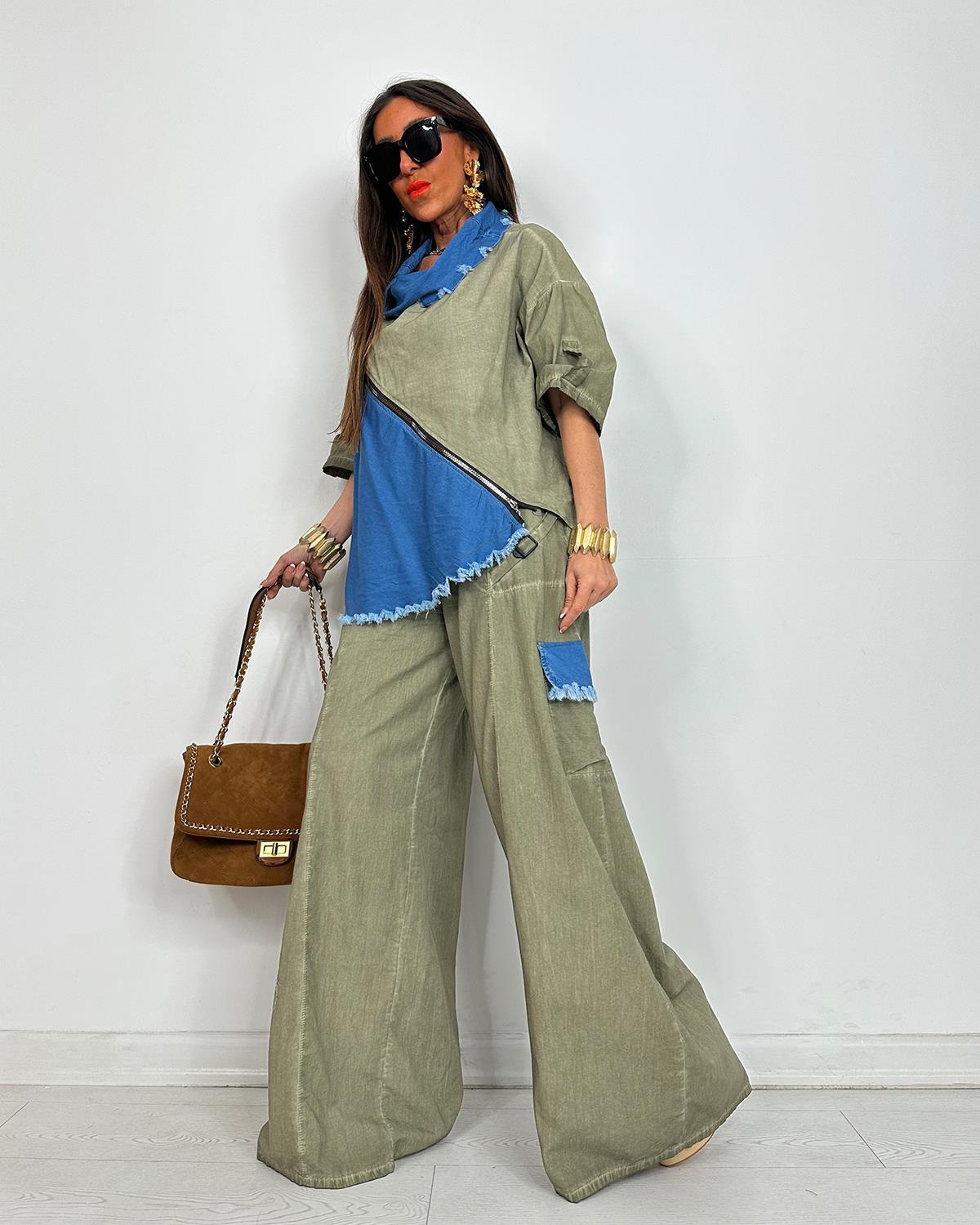 Tosca Yıkamalı Pantalonlu Takım