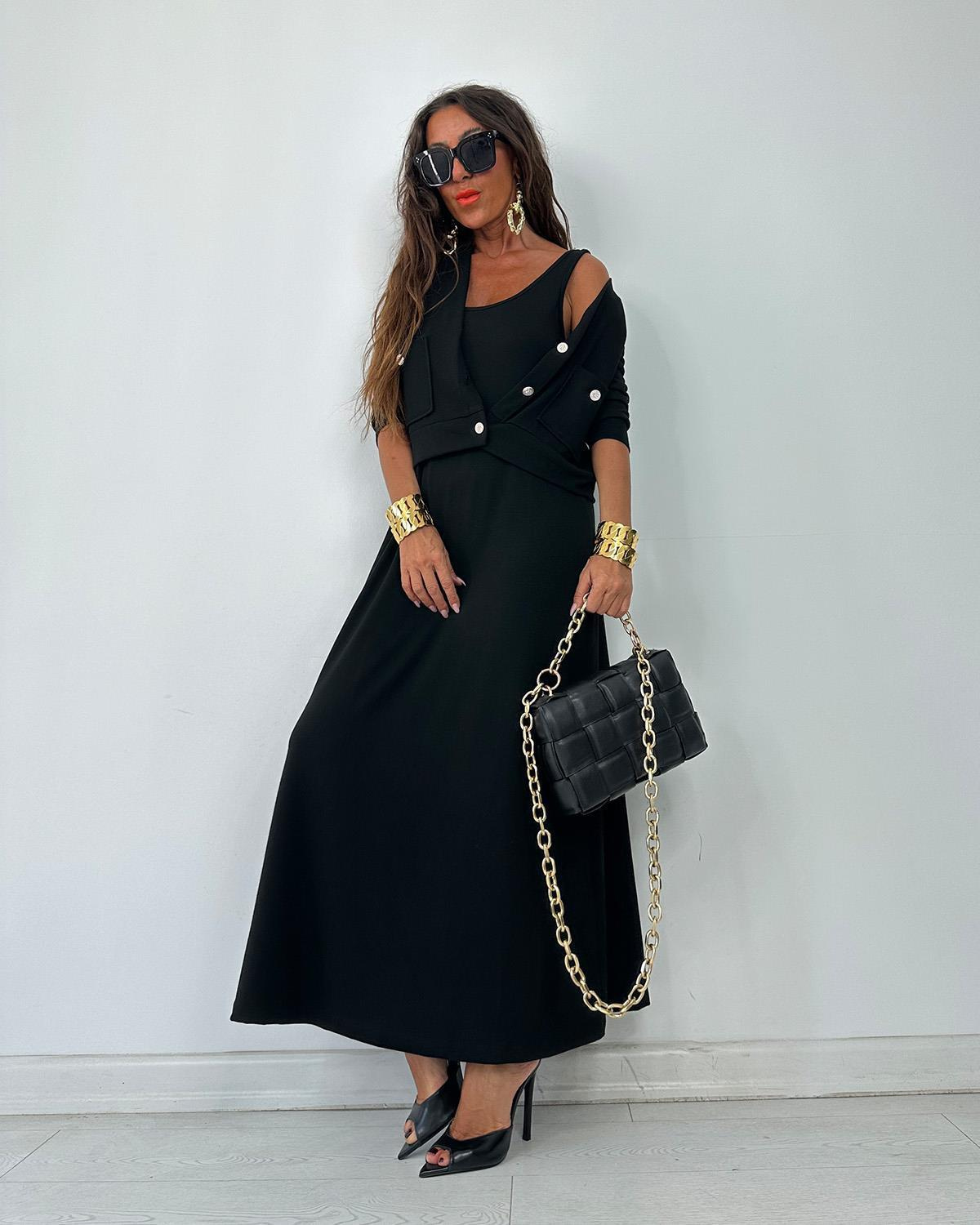 Twinset Elbise Siyah