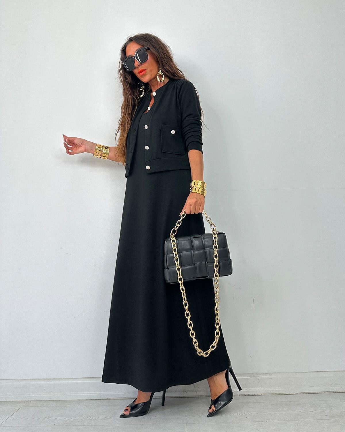 Twinset Elbise Siyah