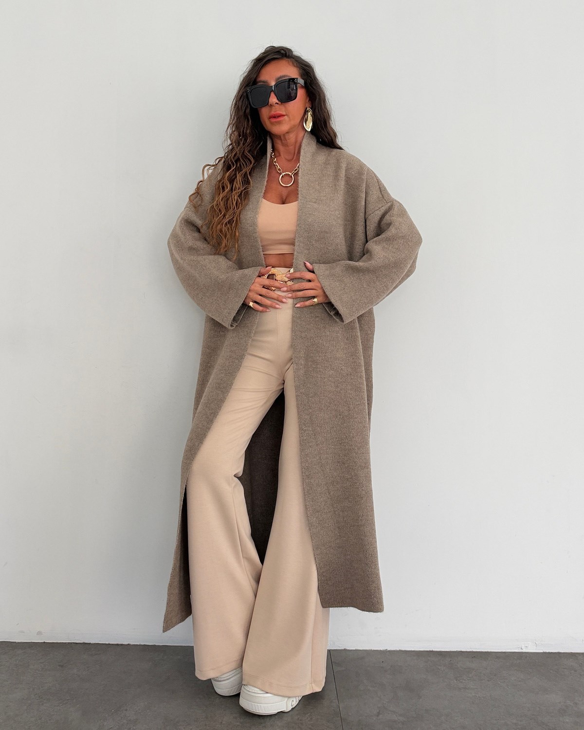 Yumy Triko Salaş Hırka Vizon