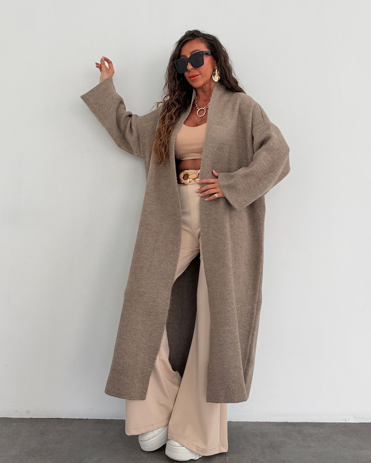 Yumy Triko Salaş Hırka Vizon