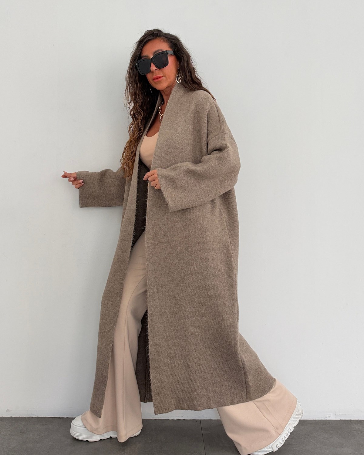 Yumy Triko Salaş Hırka Vizon