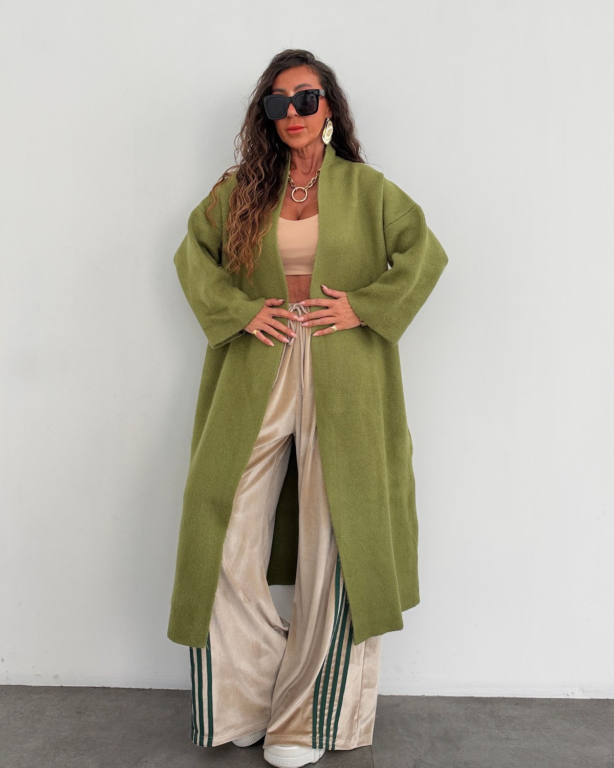 Yumy Triko Salaş Hırka Yeşil