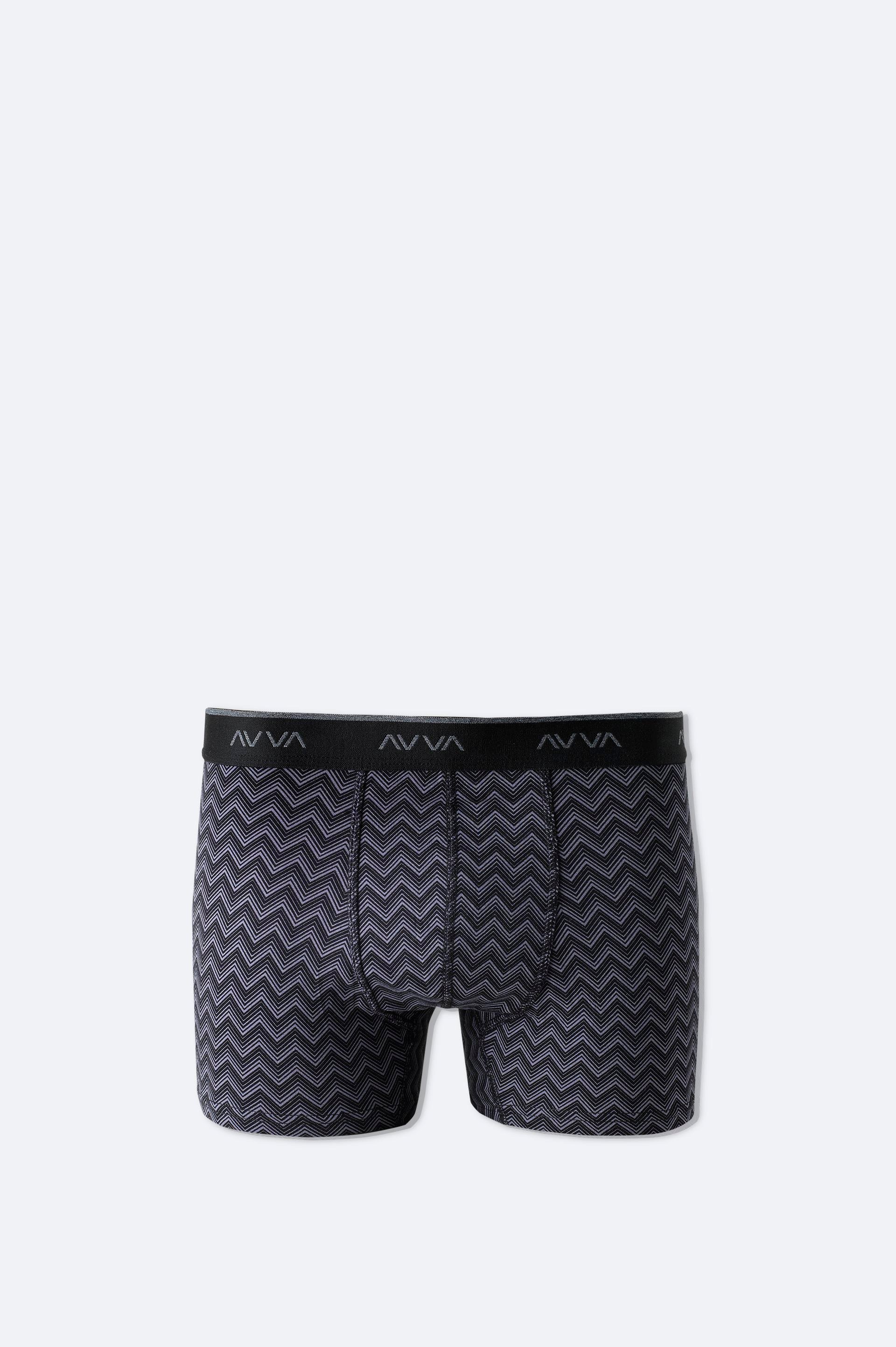 Antrasit Zigzag Desenli Tekli Boxer
