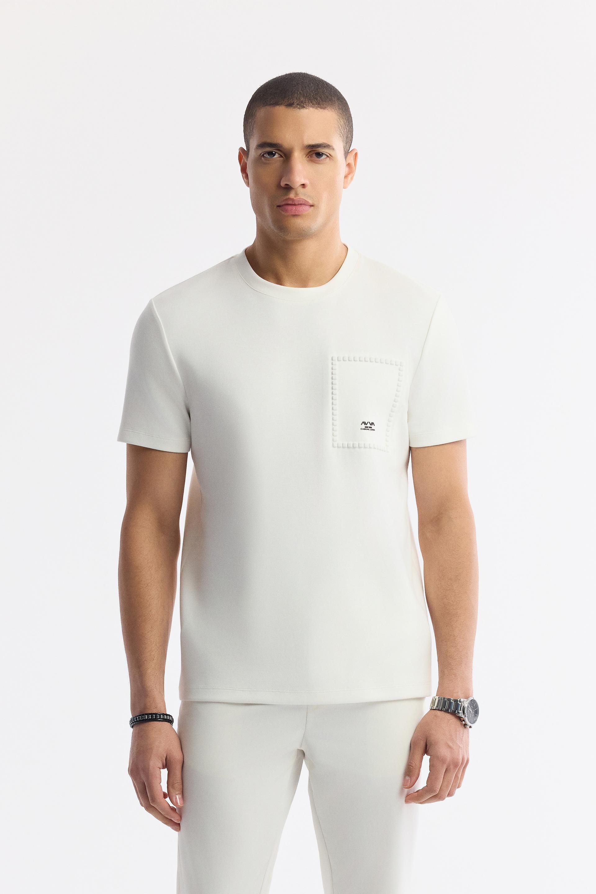 Ecru Round Neck T-Shirt