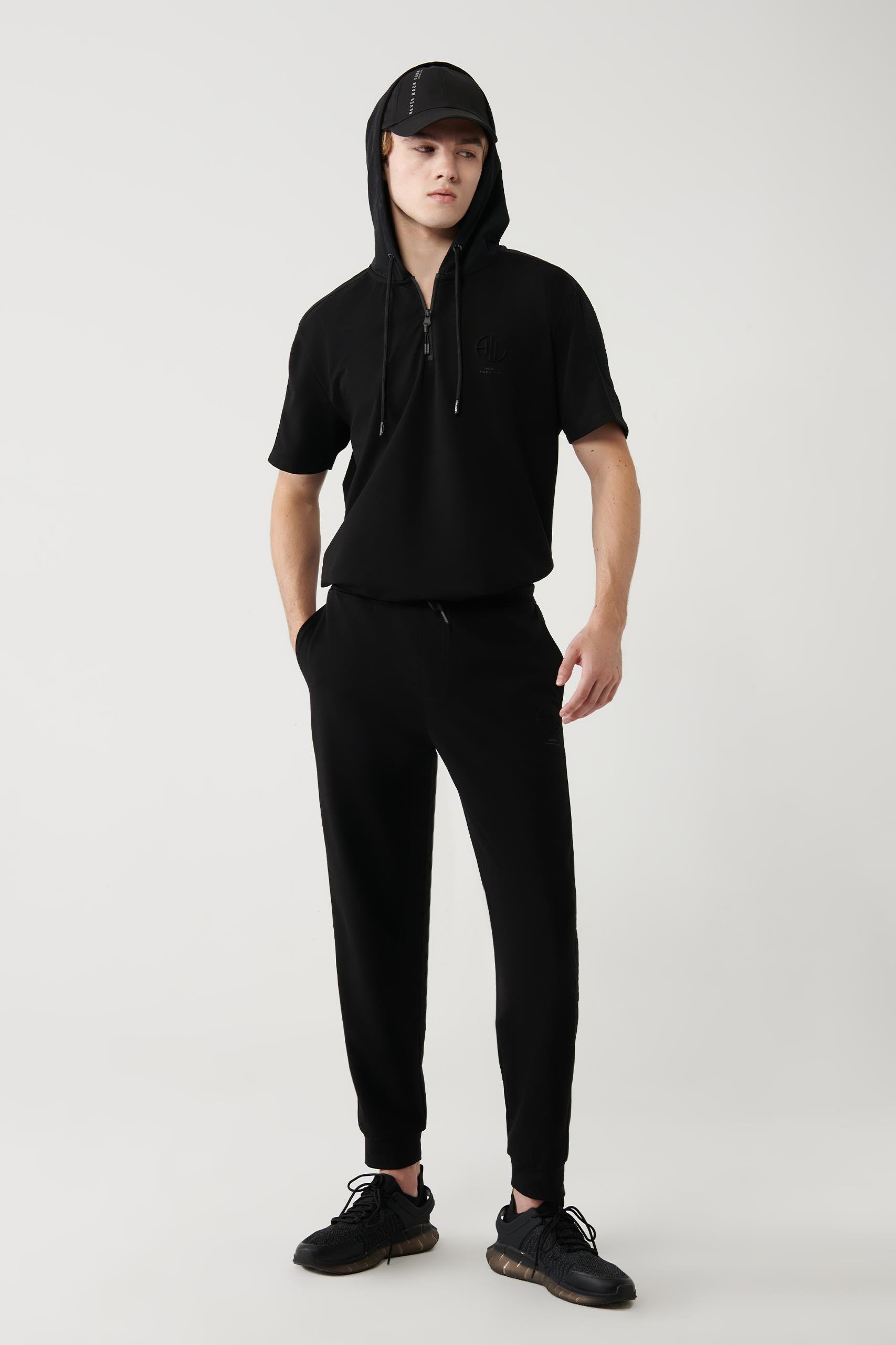 Siyah Garnili 2 İplik Jogger