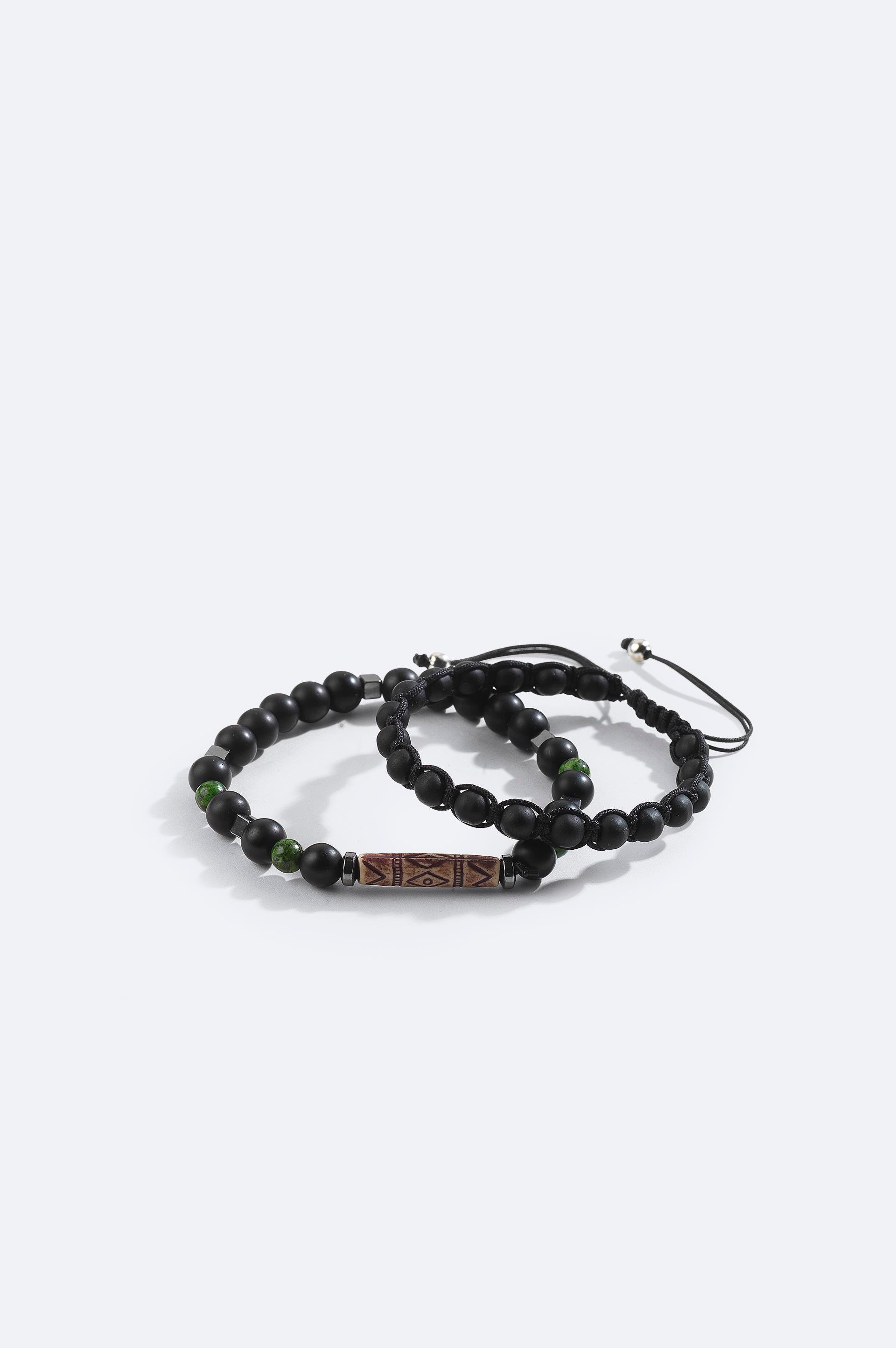 Black Stone Beaded Bracelet