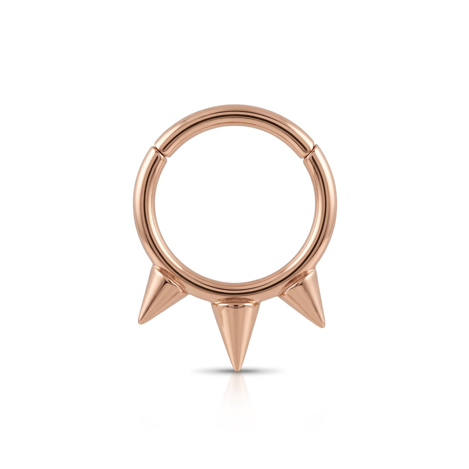 14 Ayar Altın 3 Diken Motifli Minimal Halka Piercing - Dianora Piercing Jewelry