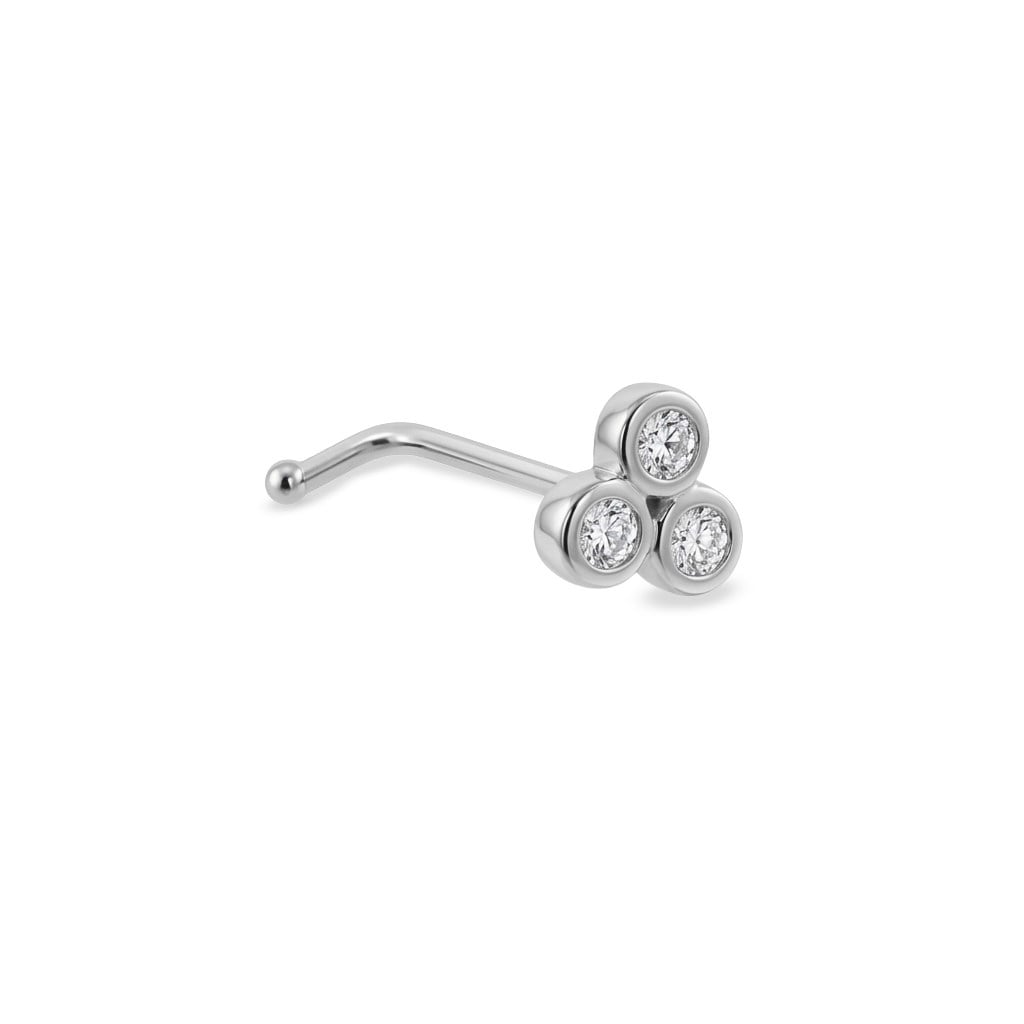 14 Ayar Altın 3 Taşlı Hızma - Dianora Piercing