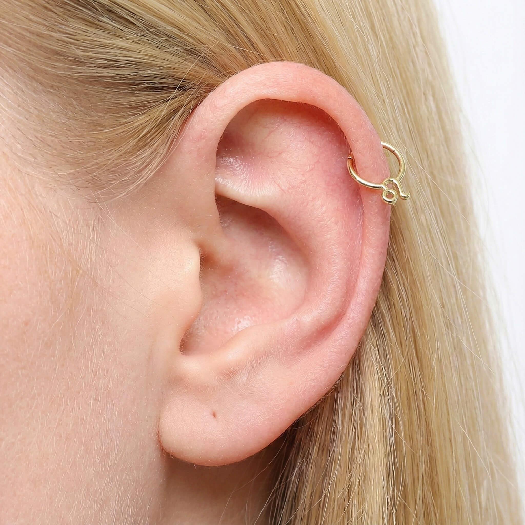 14 Ayar Altın Aslan Burcu Halka Piercing - Dianora Piercing