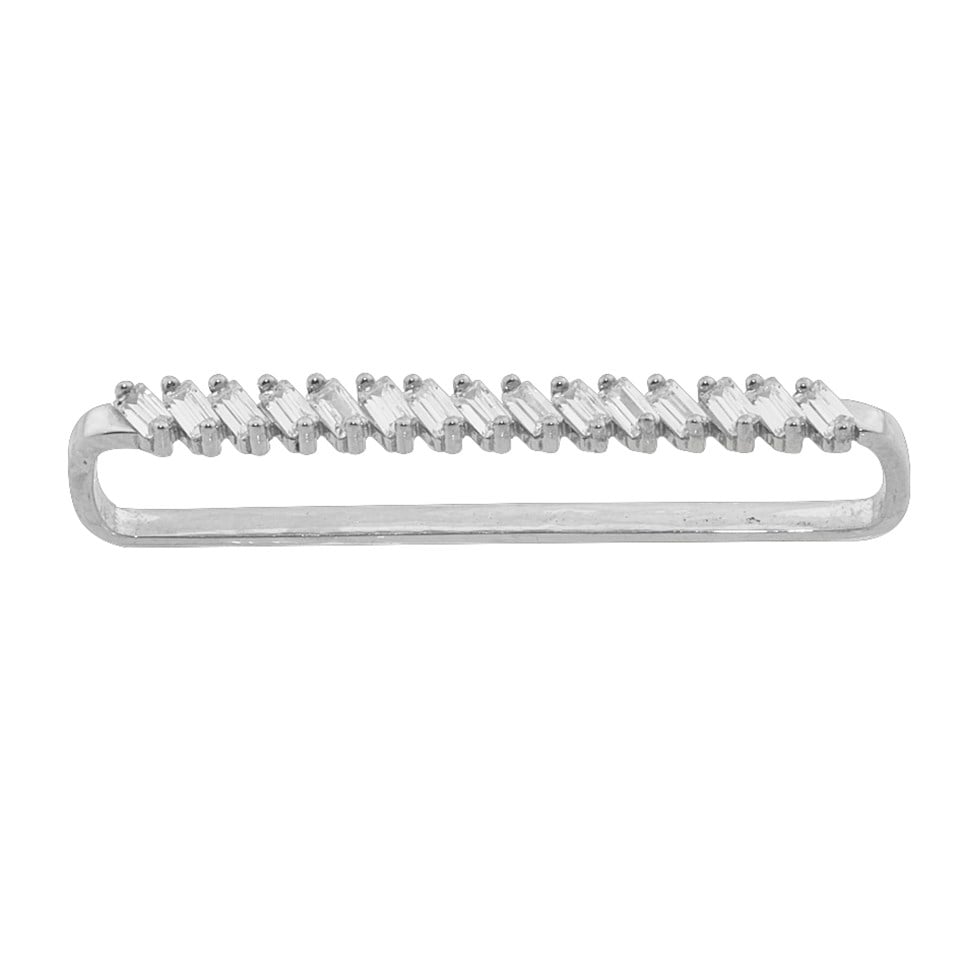 14 Ayar Altın Baget Taşlı Industrial Earcuff - Dianora Piercing