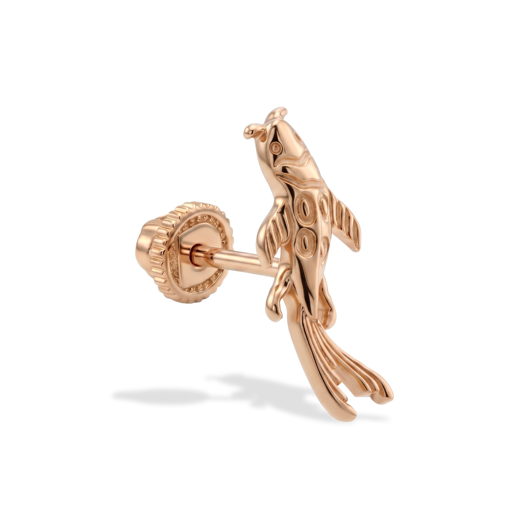 14 Ayar Altın Balık Motifli Minimal Helix/kıkırdak Piercing - Dianora Piercing Jewelry