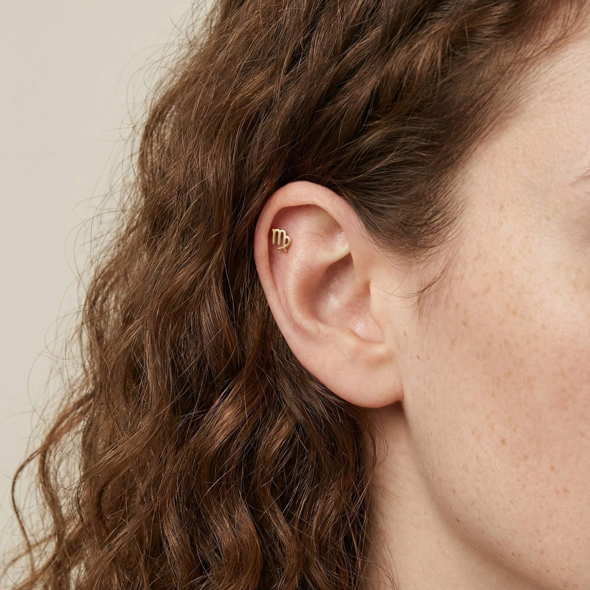 14 Ayar Altın Başak Burcu Minimal Helix/Kıkırdak Piercing - Dianora Piercing