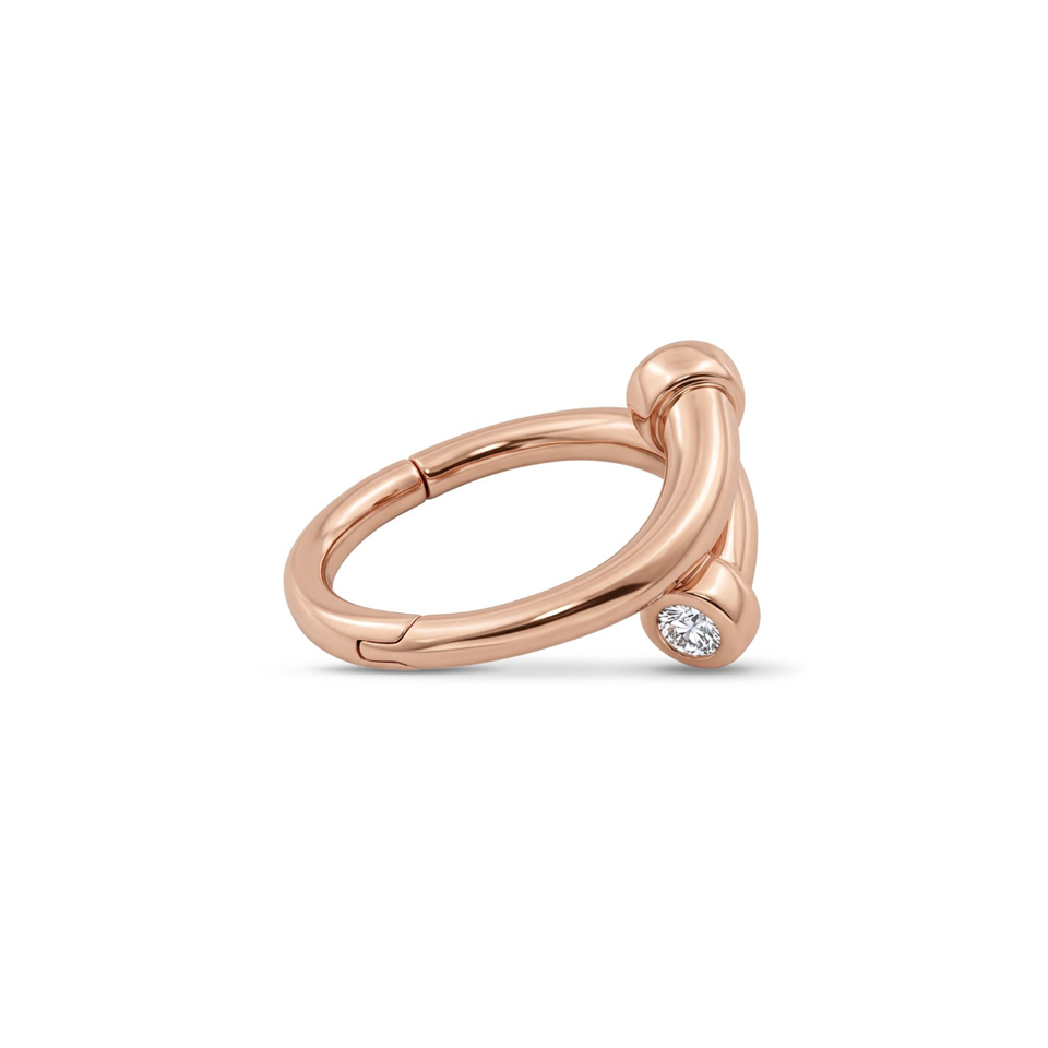 14 Ayar Altın Çivi Motifli Minimal Halka Piercing - Dianora Piercing Jewelry