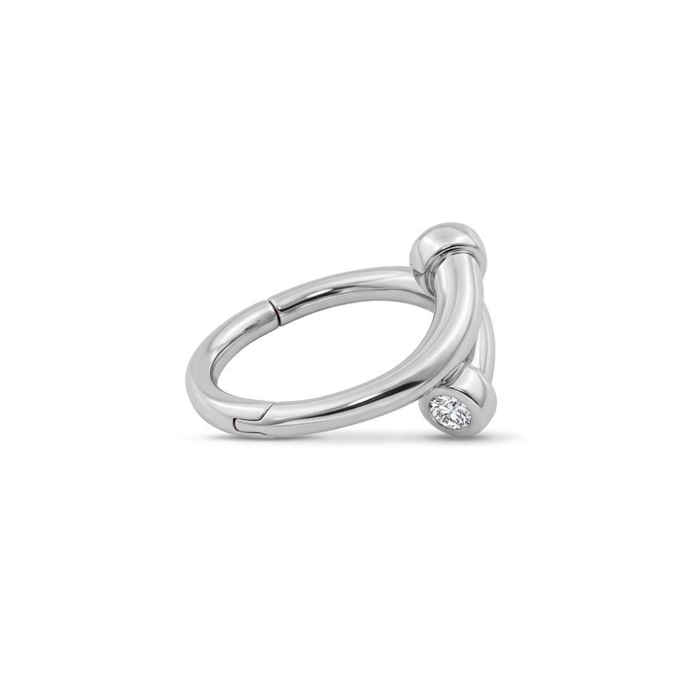 14 Ayar Altın Çivi Motifli Minimal Halka Piercing - Dianora Piercing Jewelry