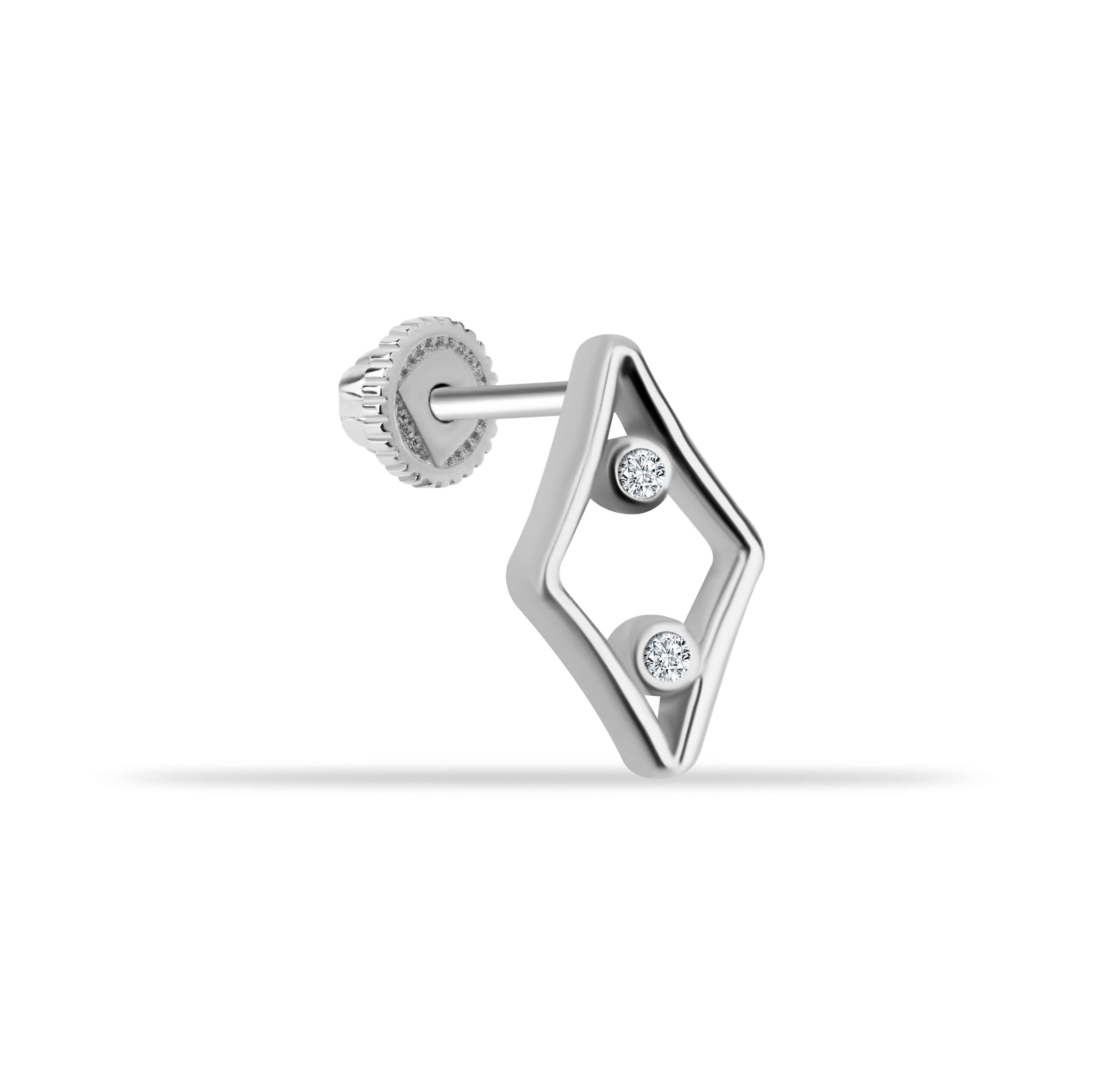 14 Ayar Altın Damla Taş Sallantılı Helix Kıkırdak Piercing - Dianora Piercing