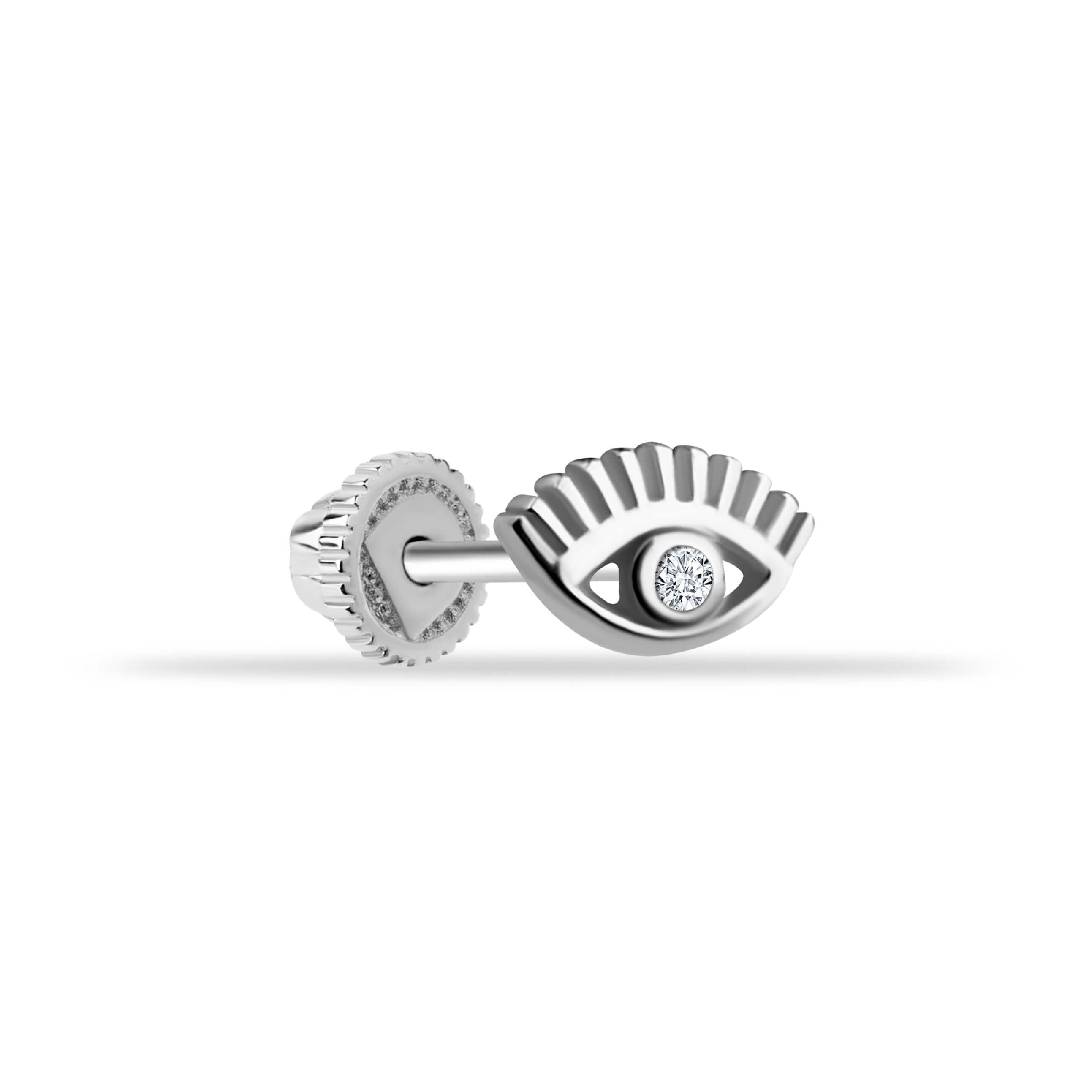 14 Ayar Altın Damla Taş Sallantılı Helix Kıkırdak Piercing - Dianora Piercing