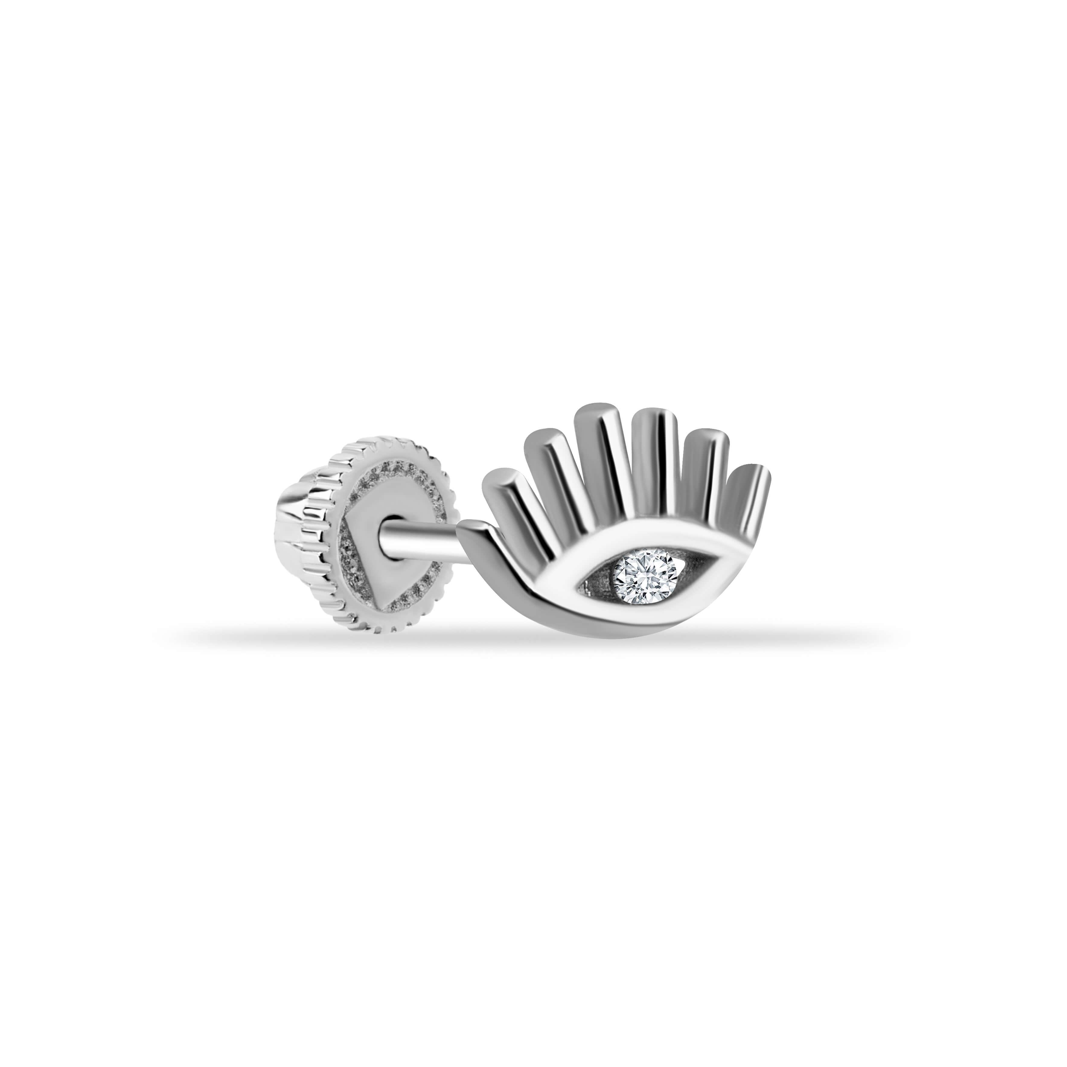 14 Ayar Altın Damla Taş Sallantılı Helix Kıkırdak Piercing - Dianora Piercing