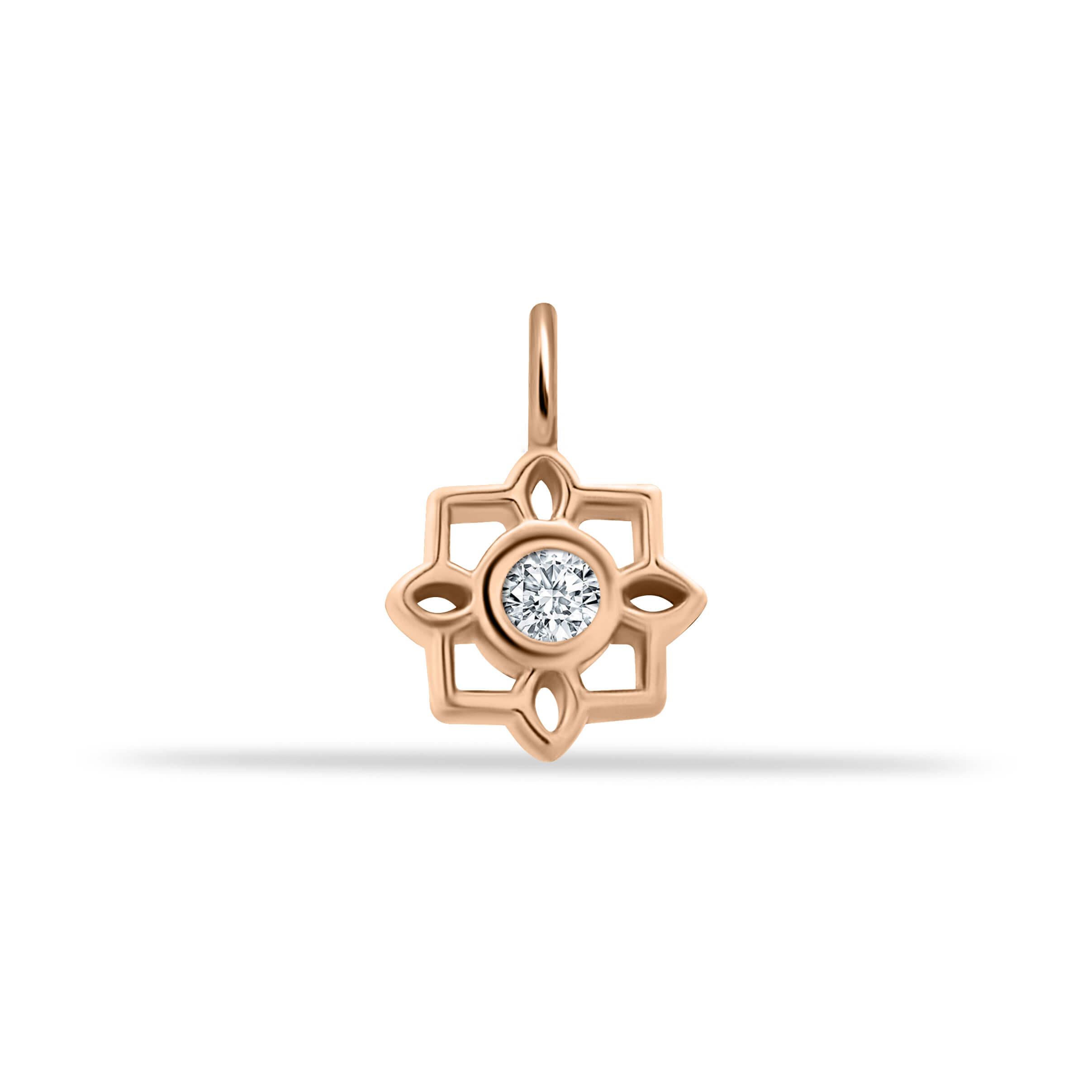 14 Ayar Altın Damla Taşlı Minimal Charm - - Dianora Piercing