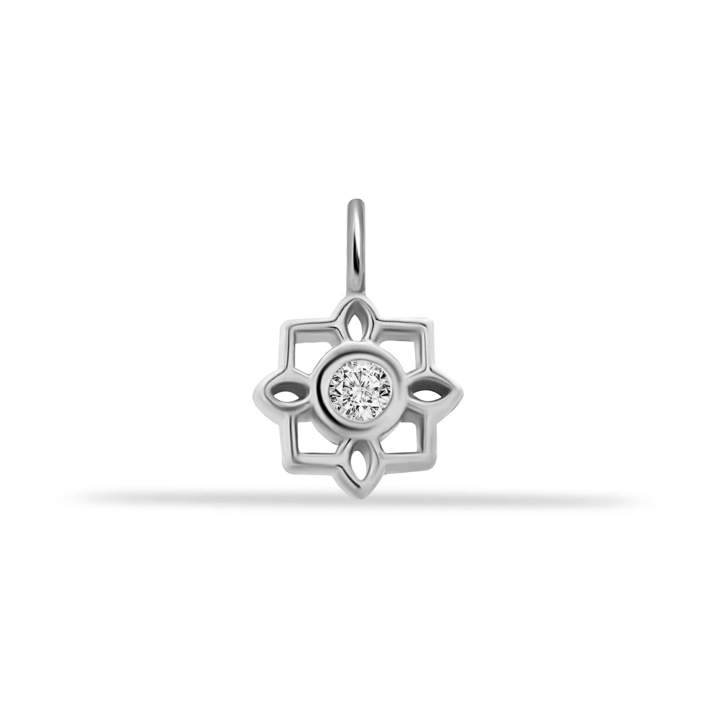 14 Ayar Altın Damla Taşlı Minimal Charm - - Dianora Piercing