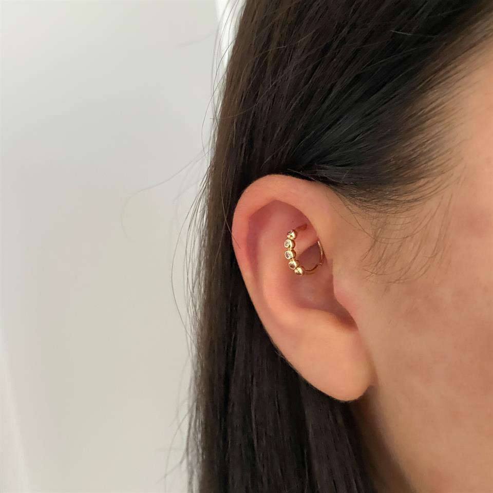 14 Ayar Altın Düz Minimal Halka Piercing