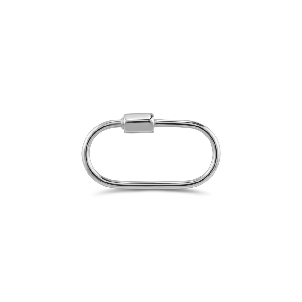 14 Ayar Altın İnce Charm Kilidi Carabiner - Dianora Piercing Jewelry