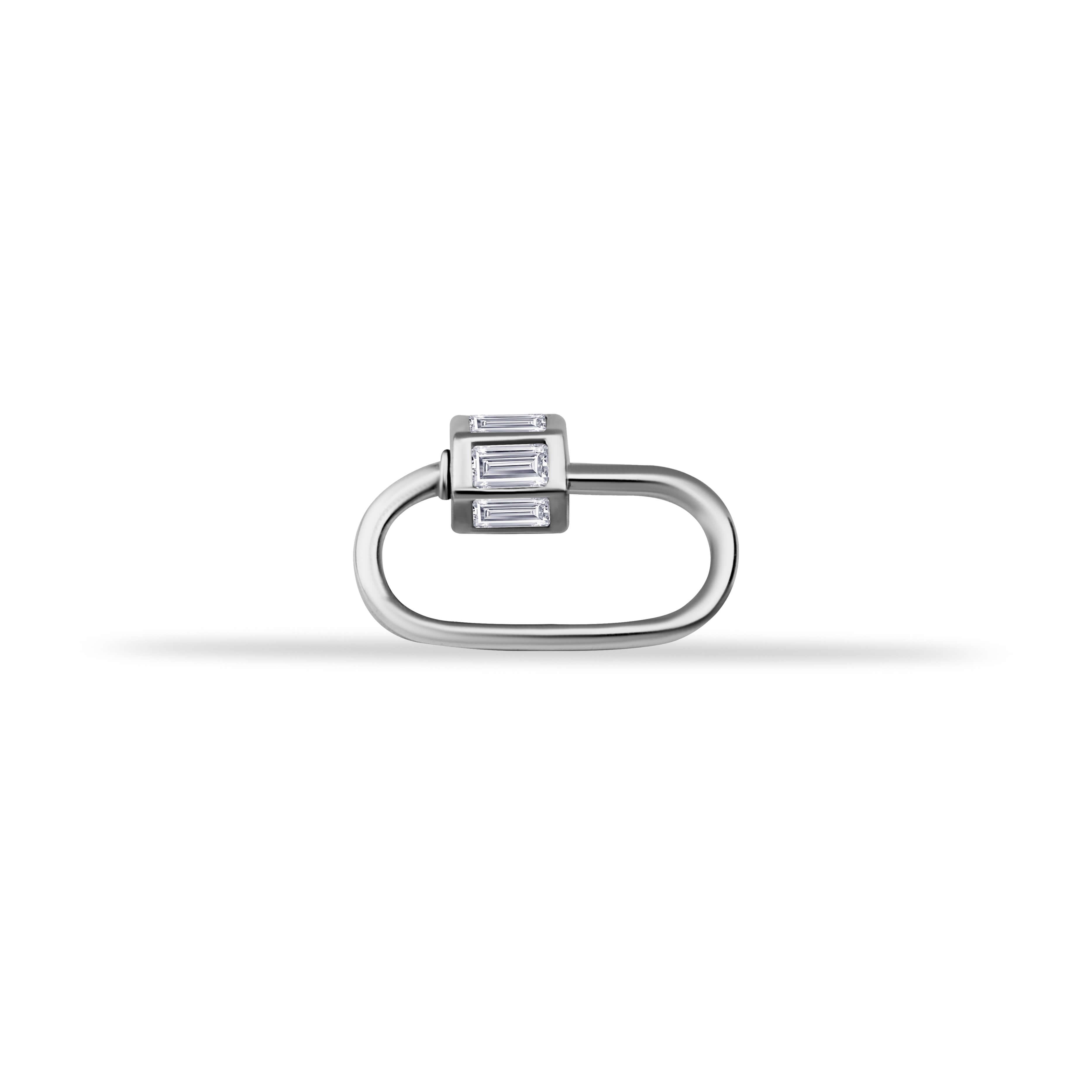 14 Ayar Altın İnce Charm Kilidi Carabiner - Dianora Piercing