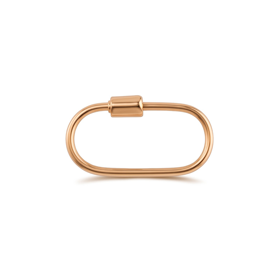14 Ayar Altın İnce Charm Kilidi Carabiner - Dianora Piercing Jewelry