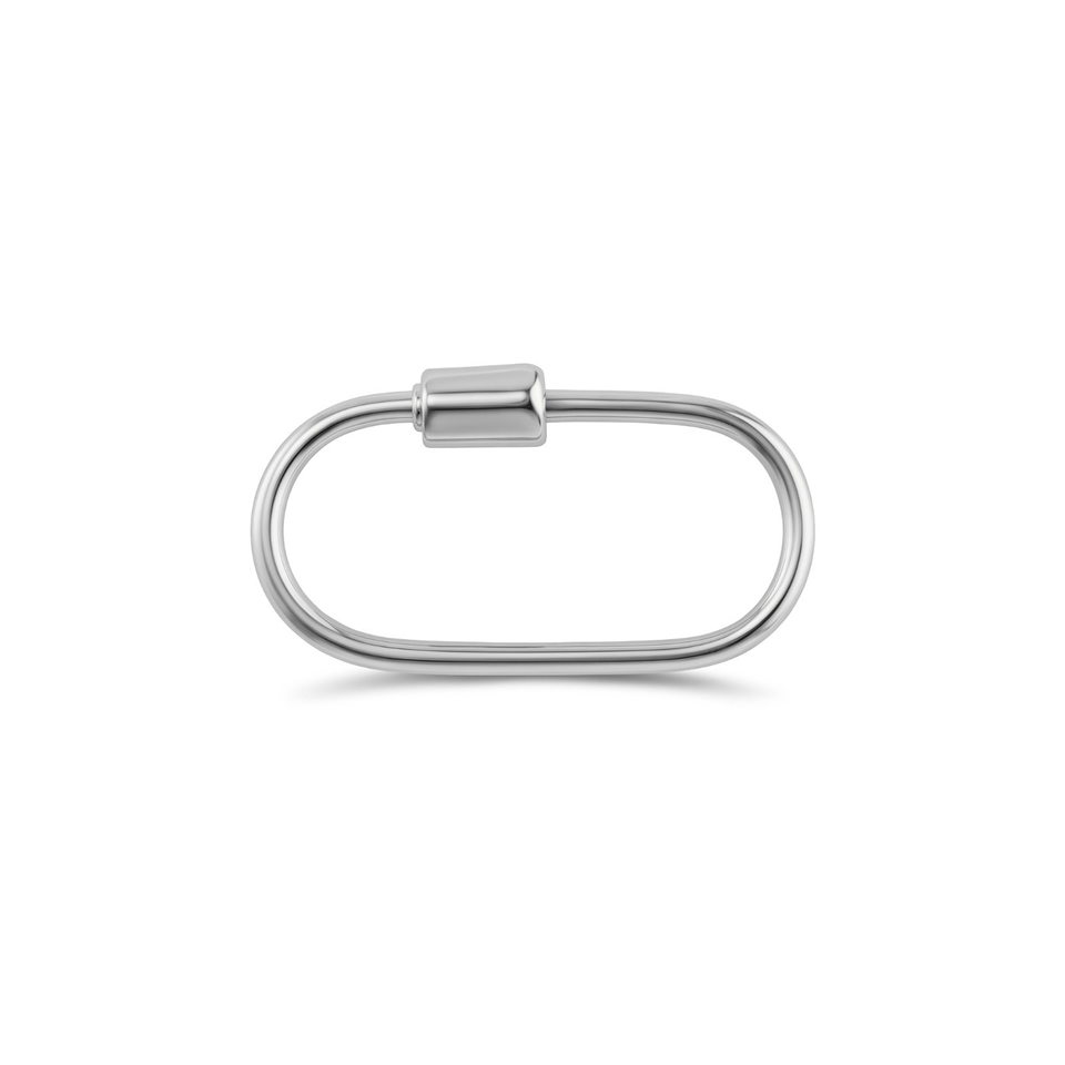 14 Ayar Altın İnce Charm Kilidi Carabiner - Dianora Piercing Jewelry