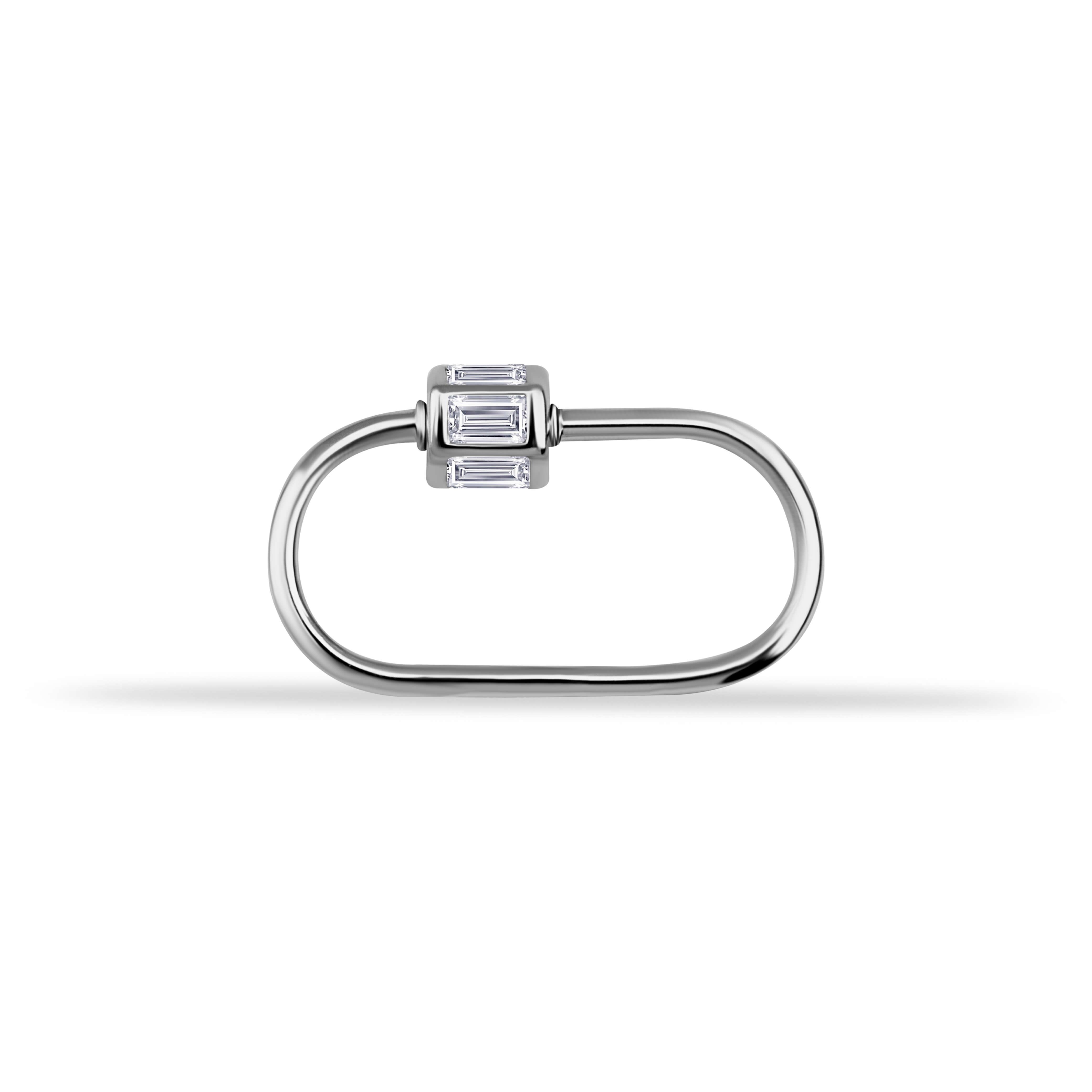 14 Ayar Altın İnce Charm Kilidi Carabiner - Dianora Piercing