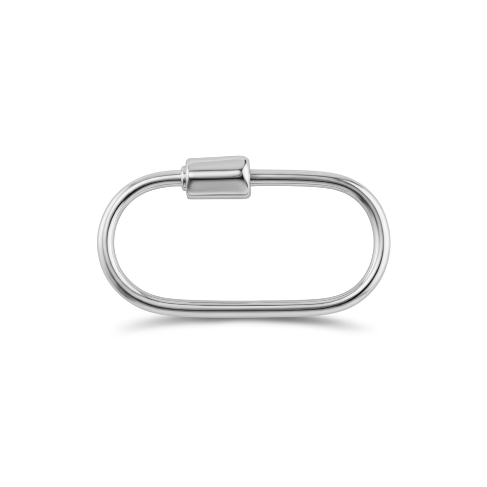 14 Ayar Altın İnce Charm Kilidi Carabiner - Dianora Piercing Jewelry