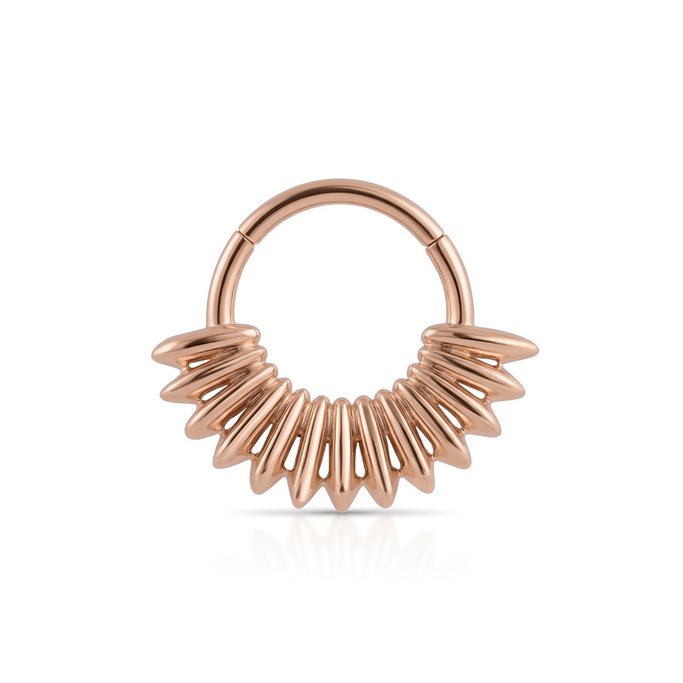 14 Ayar Altın Işın Motifli Minimal Halka Piercing - Dianora Piercing Jewelry