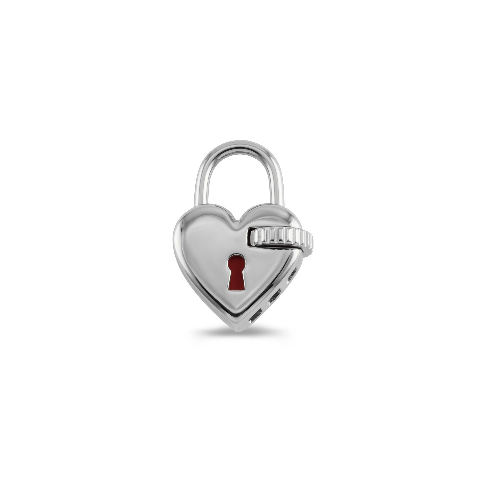 14 Ayar Altın Kalbin Kilidi Charm Kilidi Carabiner - Dianora Piercing Jewelry