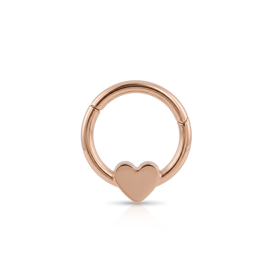 14 Ayar Altın Kalp Minimal Halka Piercing - Dianora Piercing Jewelry