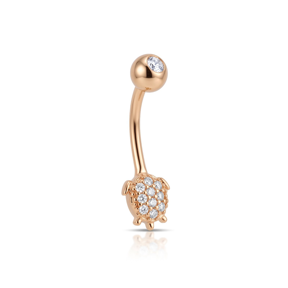 14 Ayar Altın Kaplumbağa Göbek Piercing - Dianora Piercing Jewelry