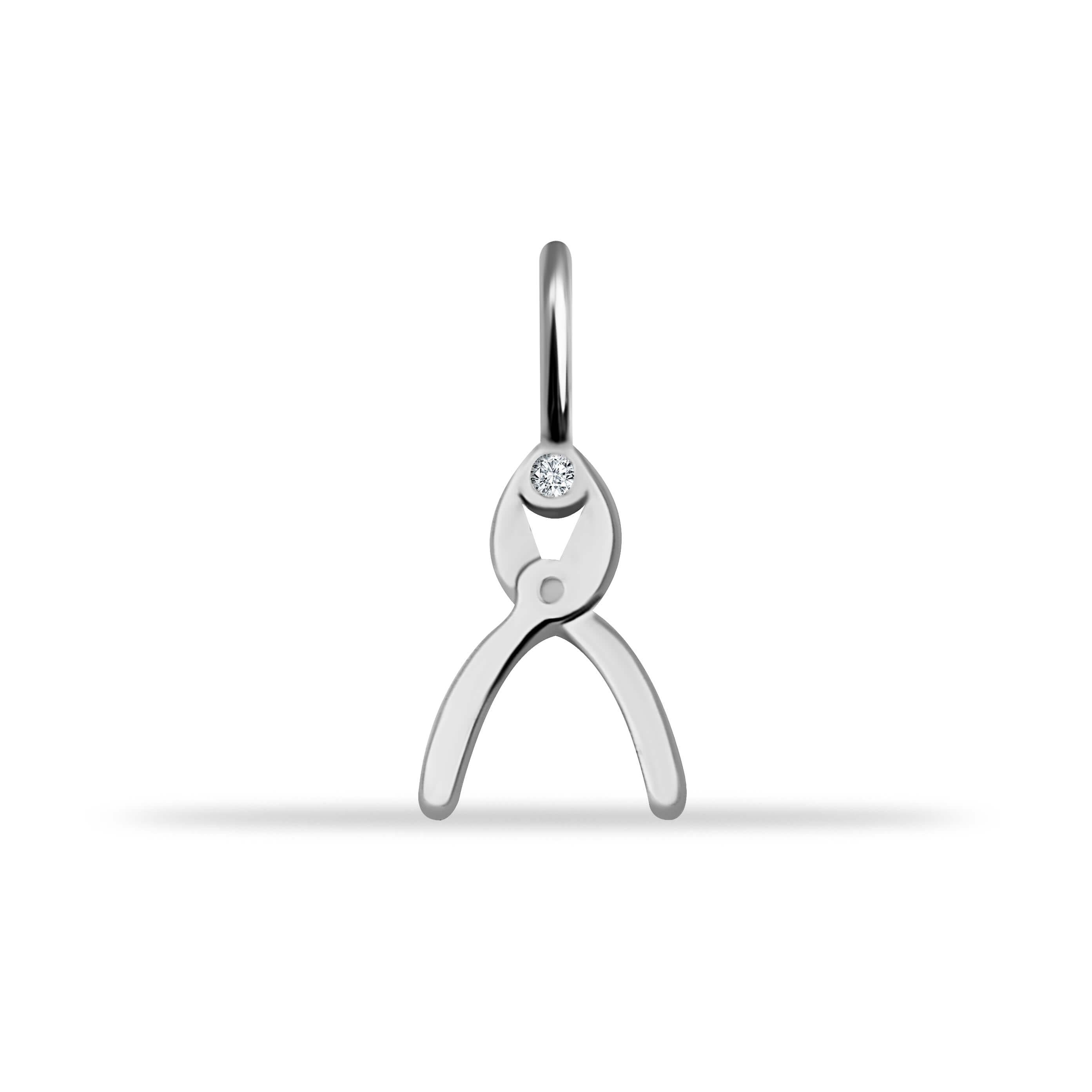 14 Ayar Altın Kar Tanesi Motifli Mineli Minimal Charm - Dianora Piercing