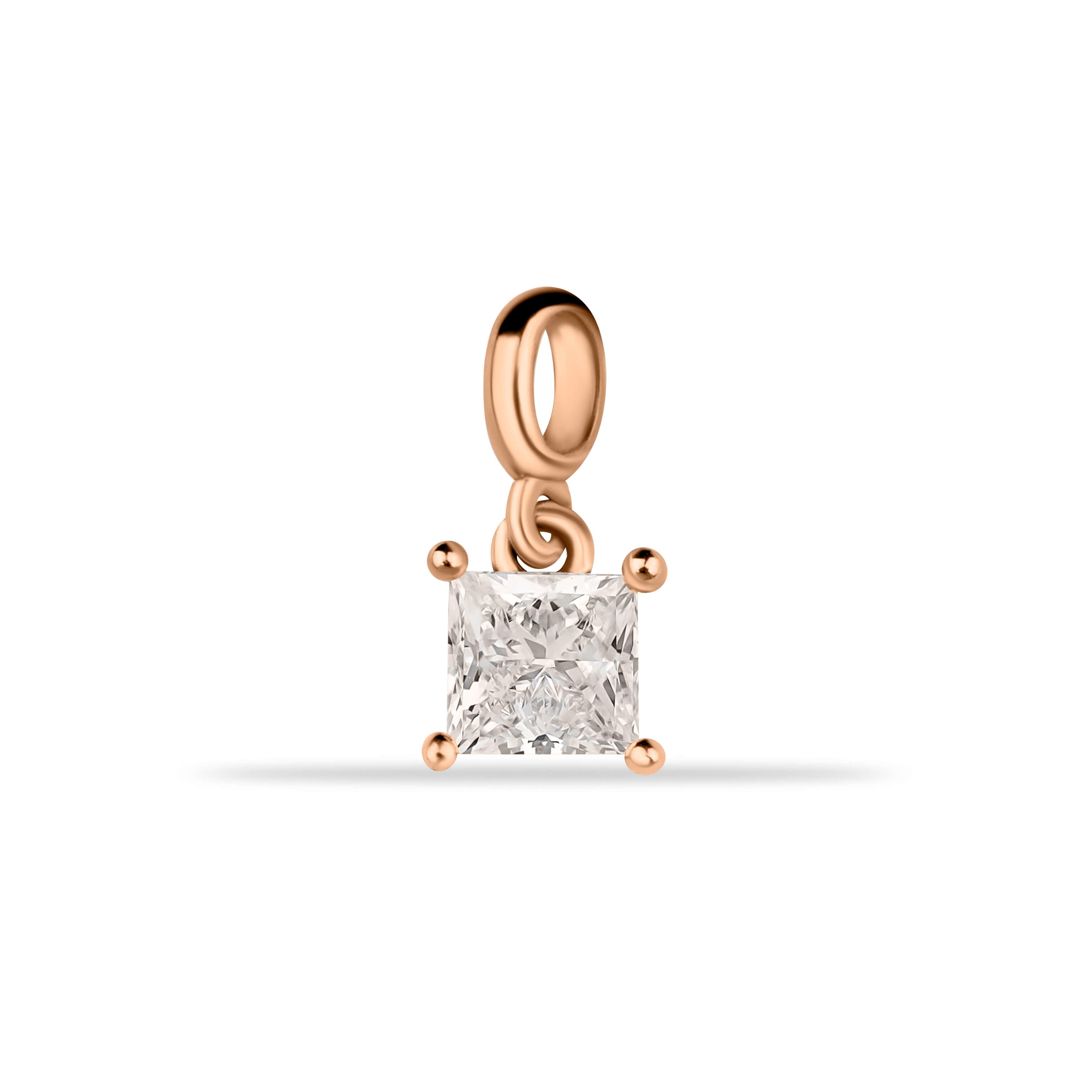 14 Ayar Altın Kar Tanesi Motifli Mineli Minimal Charm - Dianora Piercing