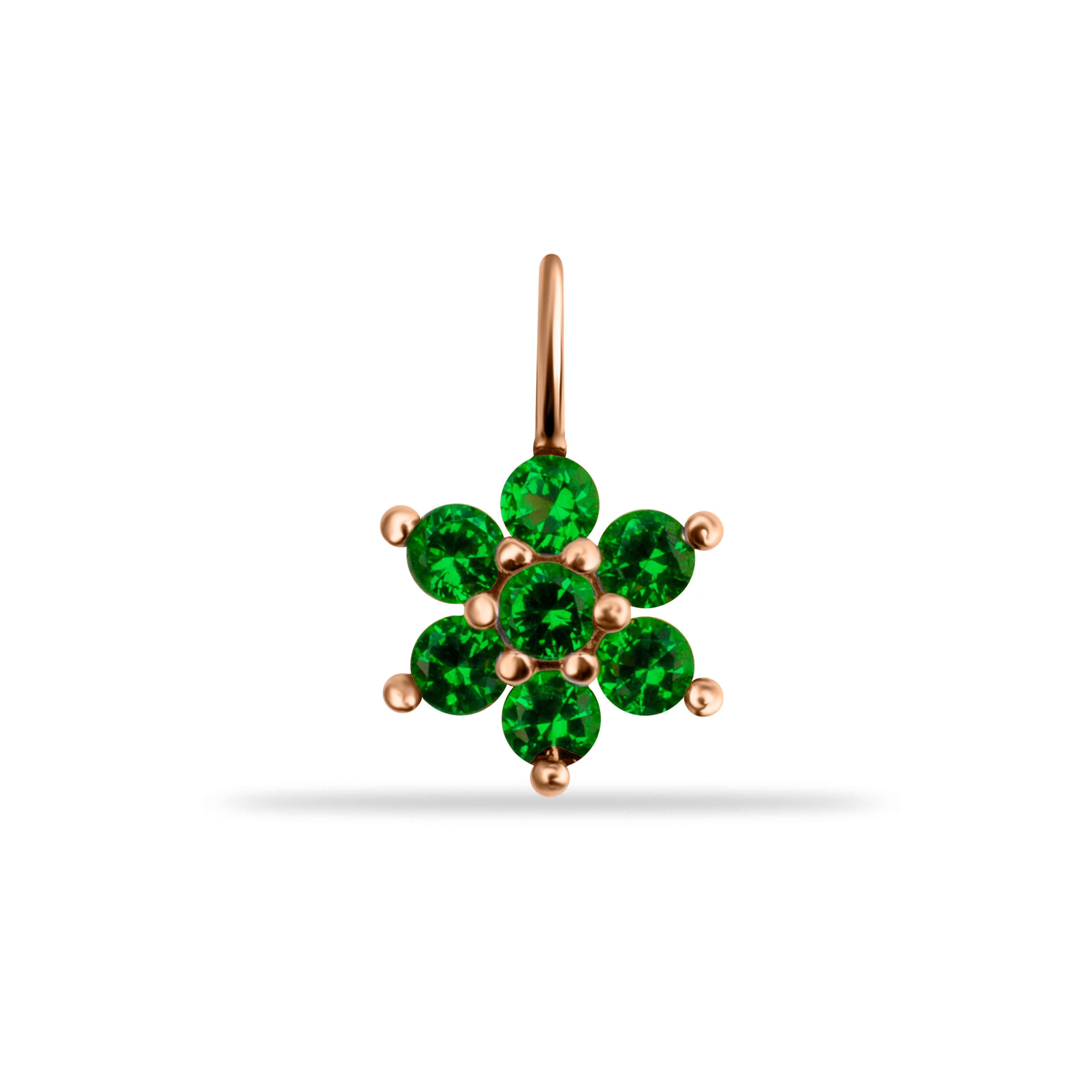 14 Ayar Altın Kar Tanesi Motifli Mineli Minimal Charm - Dianora Piercing
