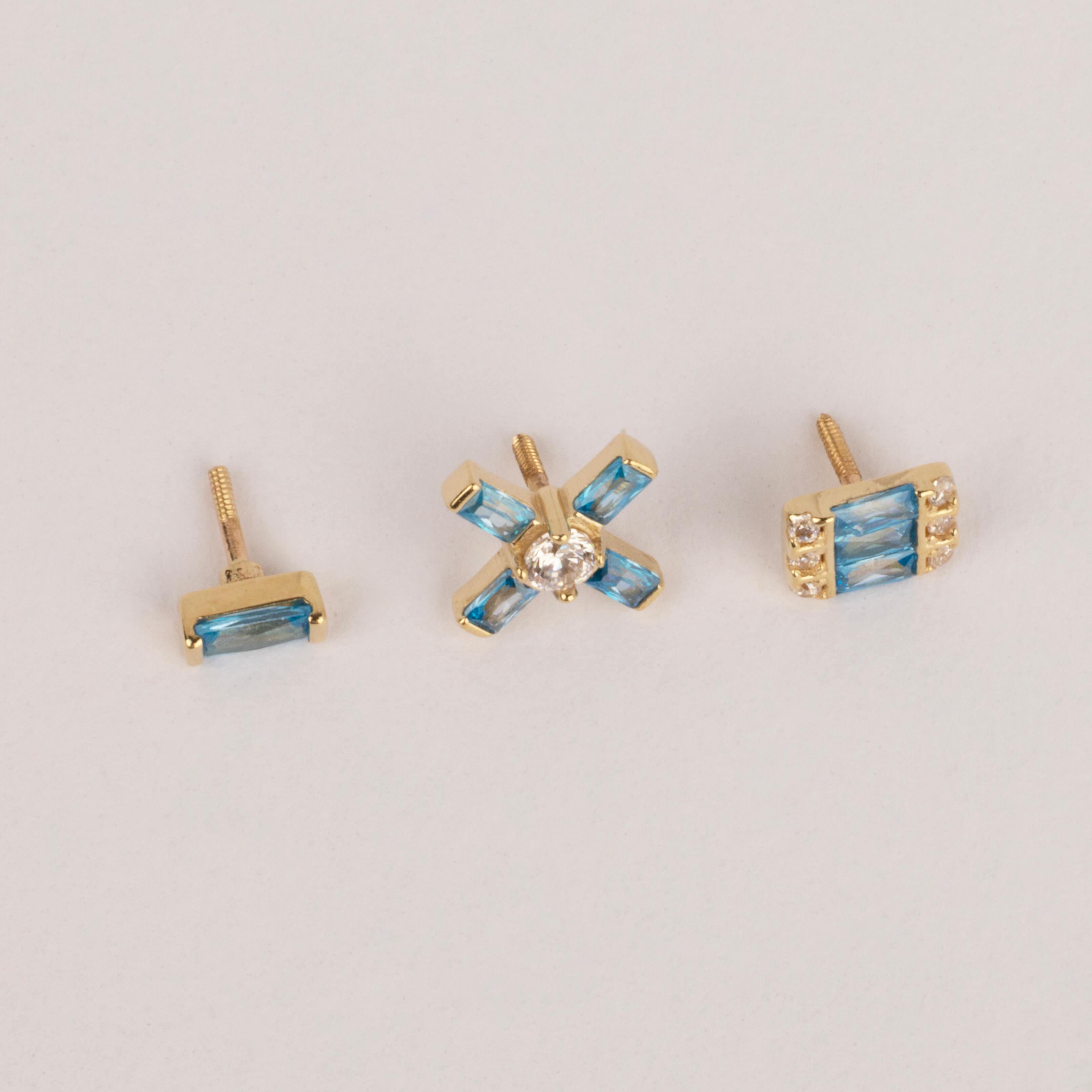 14 Ayar Altın Kırmızı Taşlı Minimal Tragus Piercing | Dianora Piercing