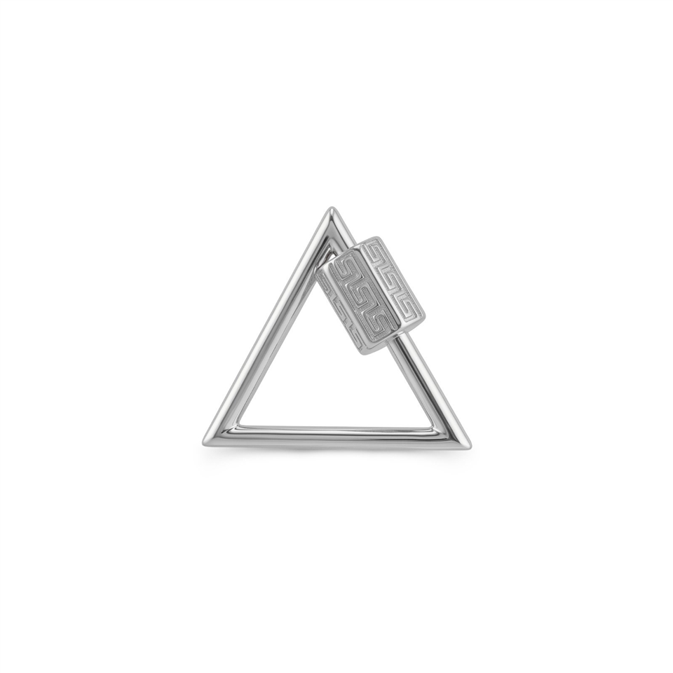 14 Ayar Altın Labirent Motifli Üçgen Charm Kilidi Carabiner - Dianora Piercing Jewelry
