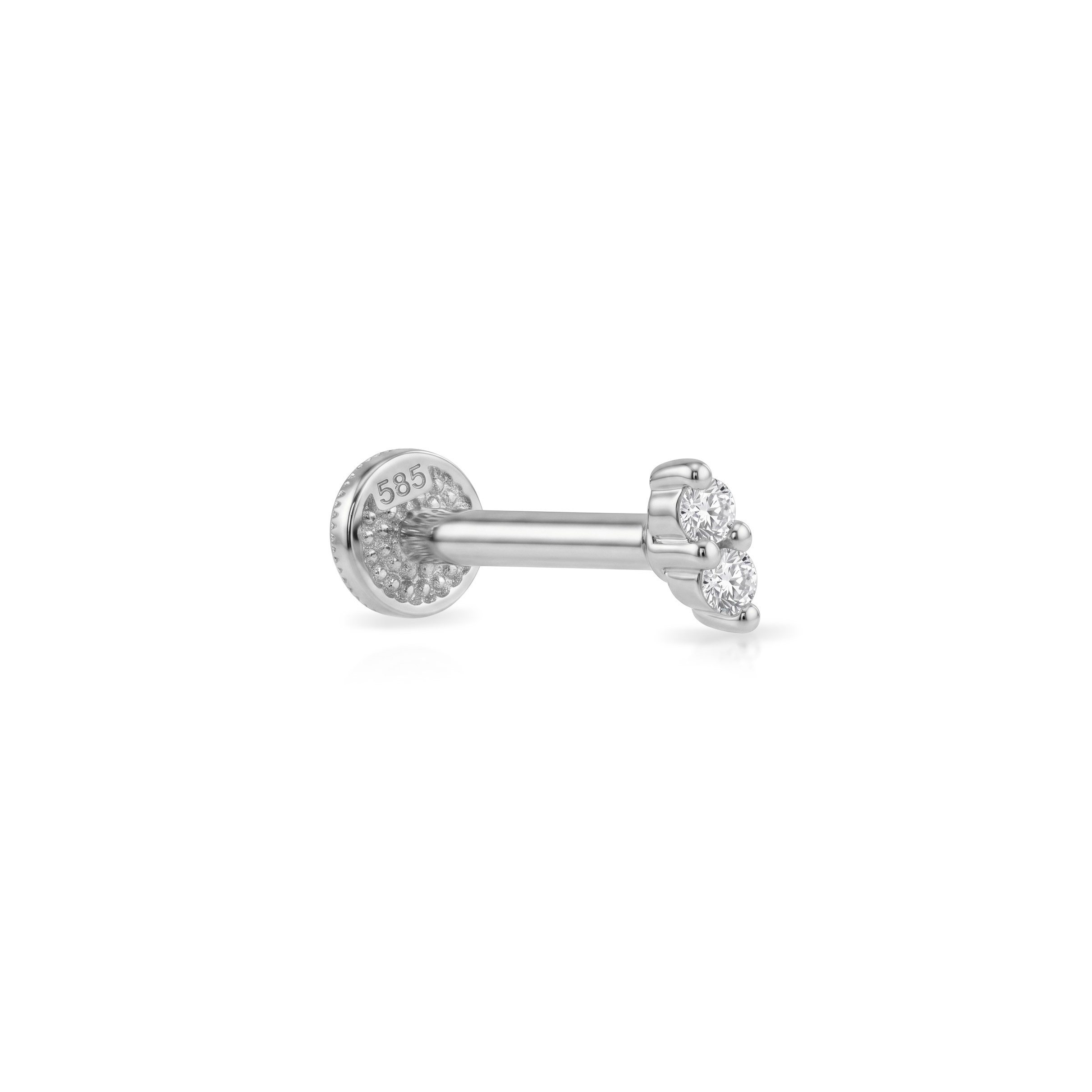 14 Ayar Altın Laboratuvar Pırlantalı Tragus Piercing - Dianora Piercing & Jewelry