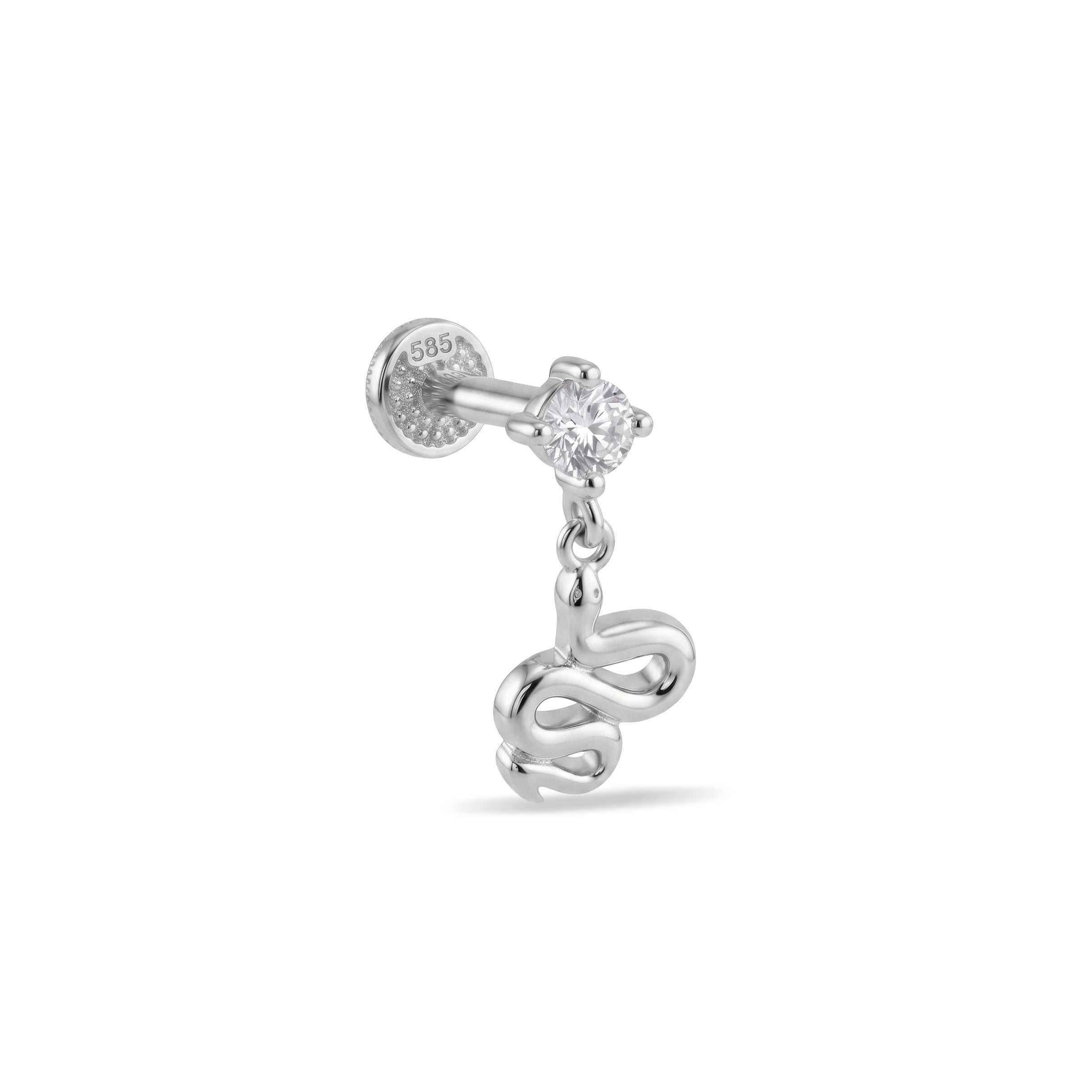 14 Ayar Altın Laboratuvar Pırlantalı Tragus Piercing - Dianora Piercing & Jewelry