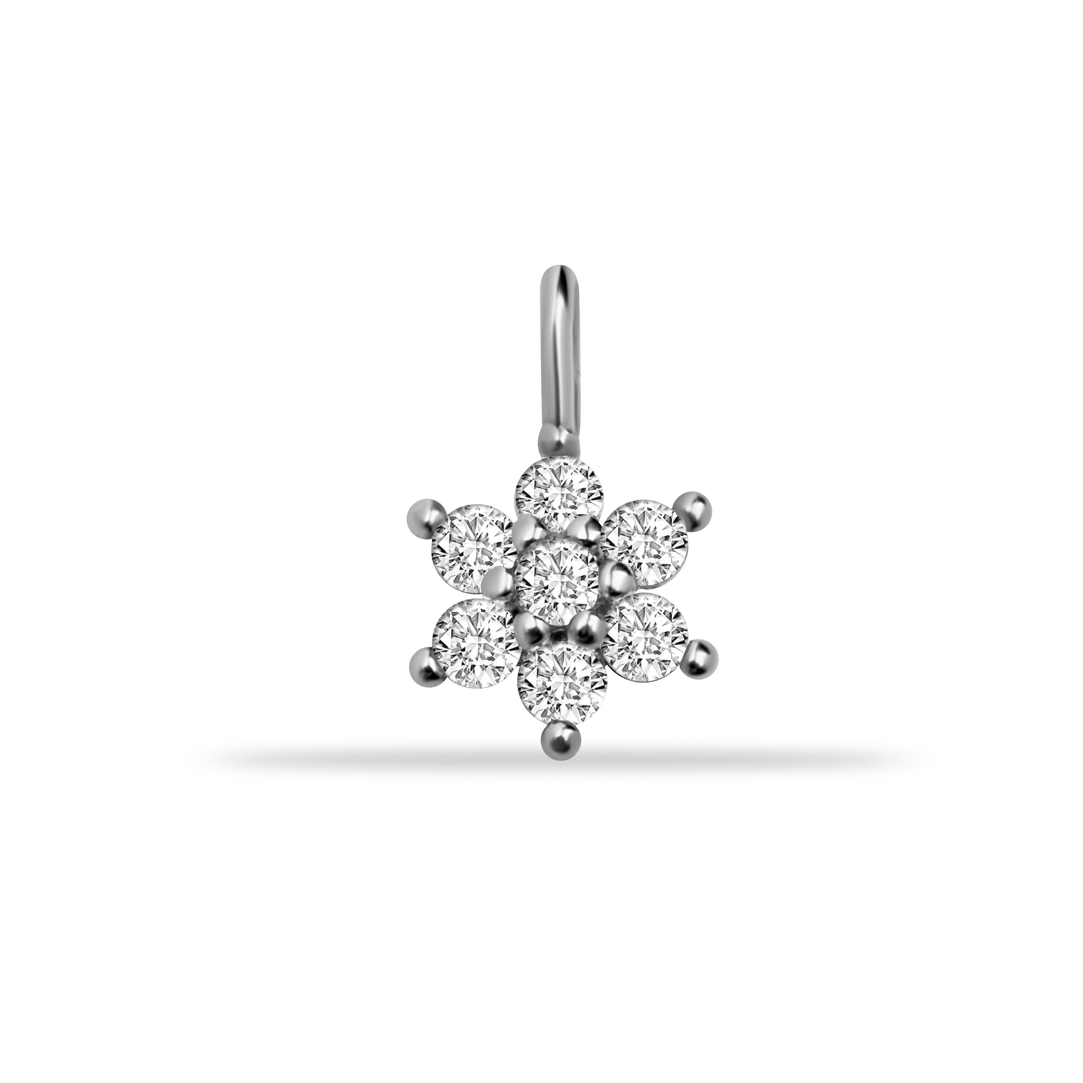 14 Ayar Altın Lacivert Mineli Nazar Boncuk Motifli Minimal Charm - Dianora Piercing