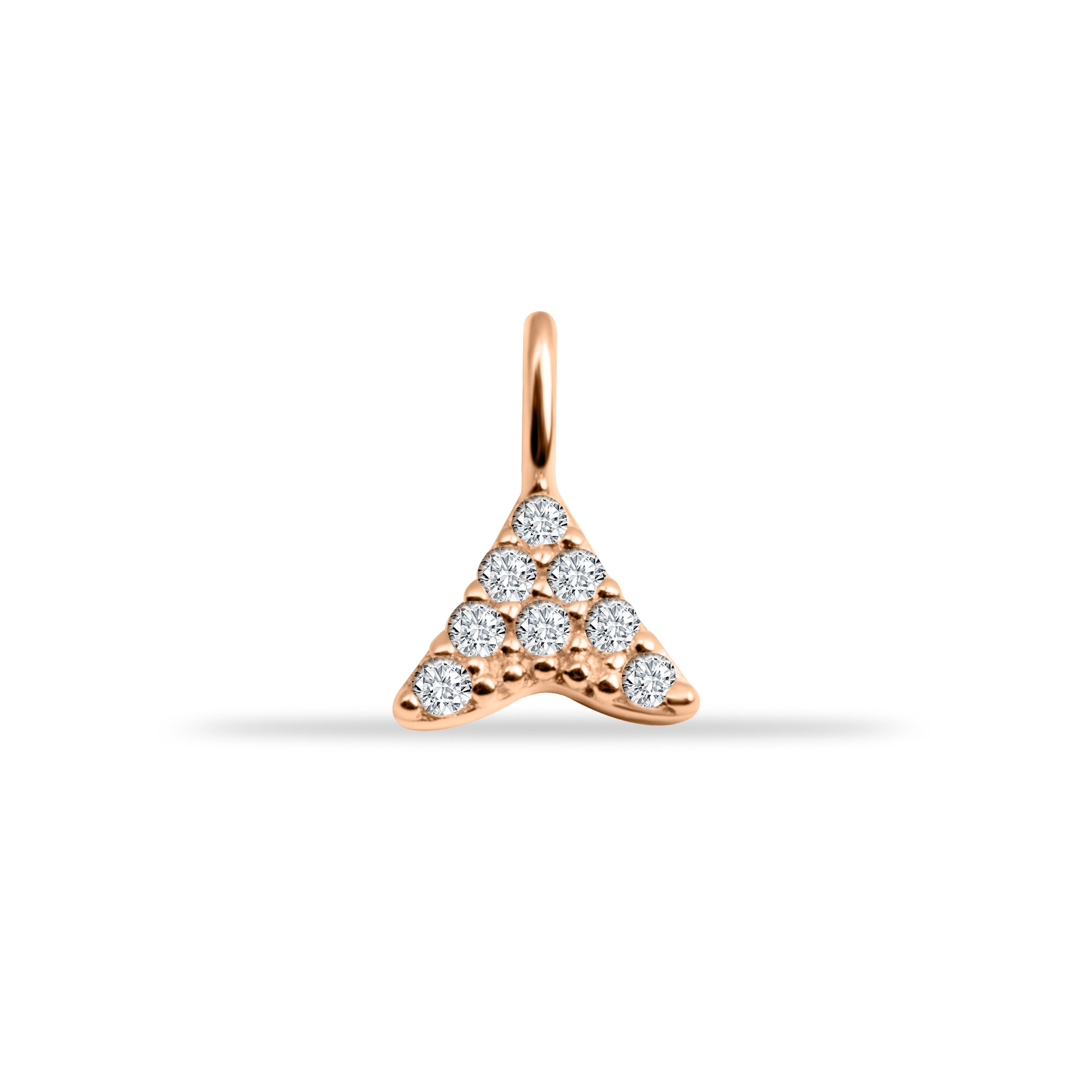 14 Ayar Altın Lacivert Mineli Nazar Boncuk Motifli Minimal Charm - Dianora Piercing