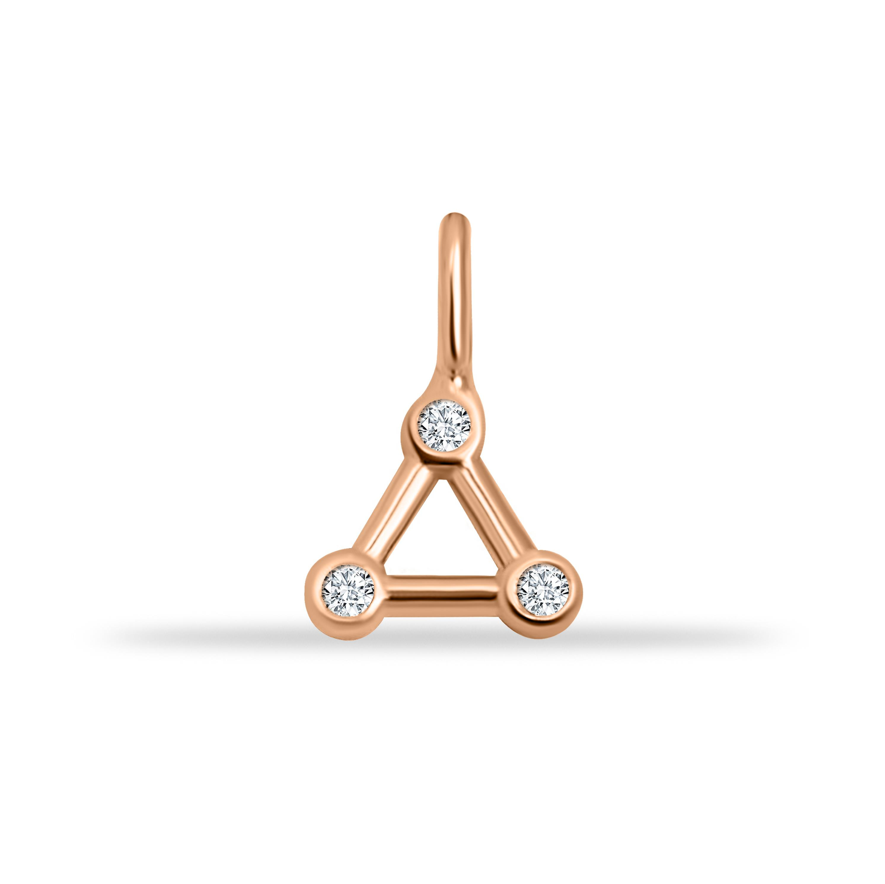 14 Ayar Altın Lacivert Mineli Nazar Boncuk Motifli Minimal Charm - Dianora Piercing