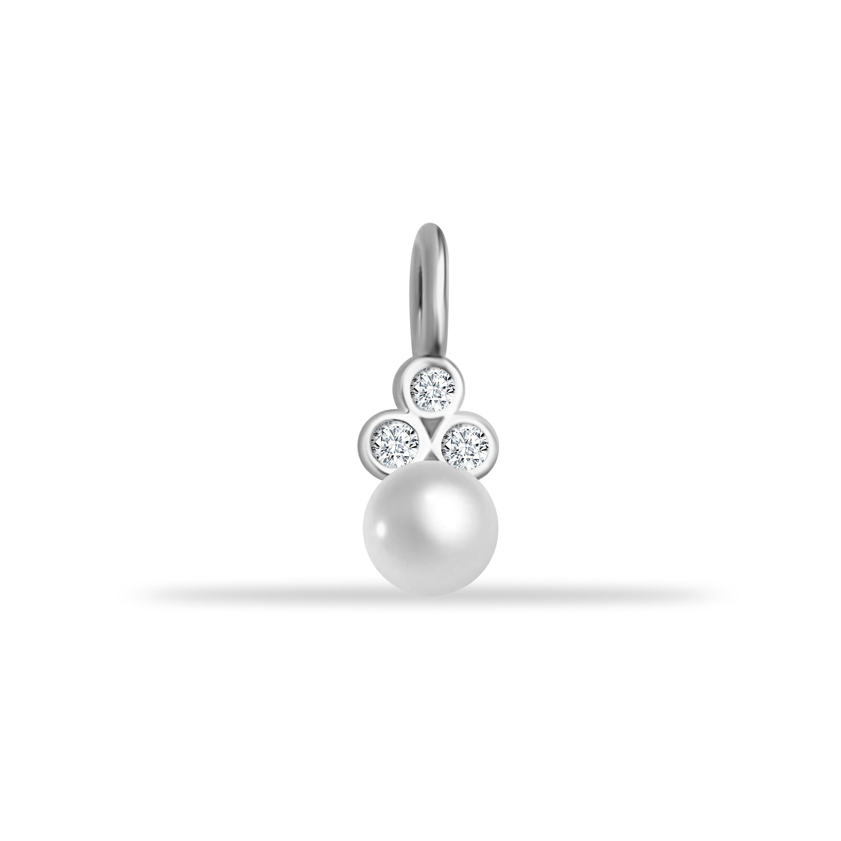 14 Ayar Altın Lacivert Mineli Nazar Boncuk Motifli Minimal Charm - Dianora Piercing
