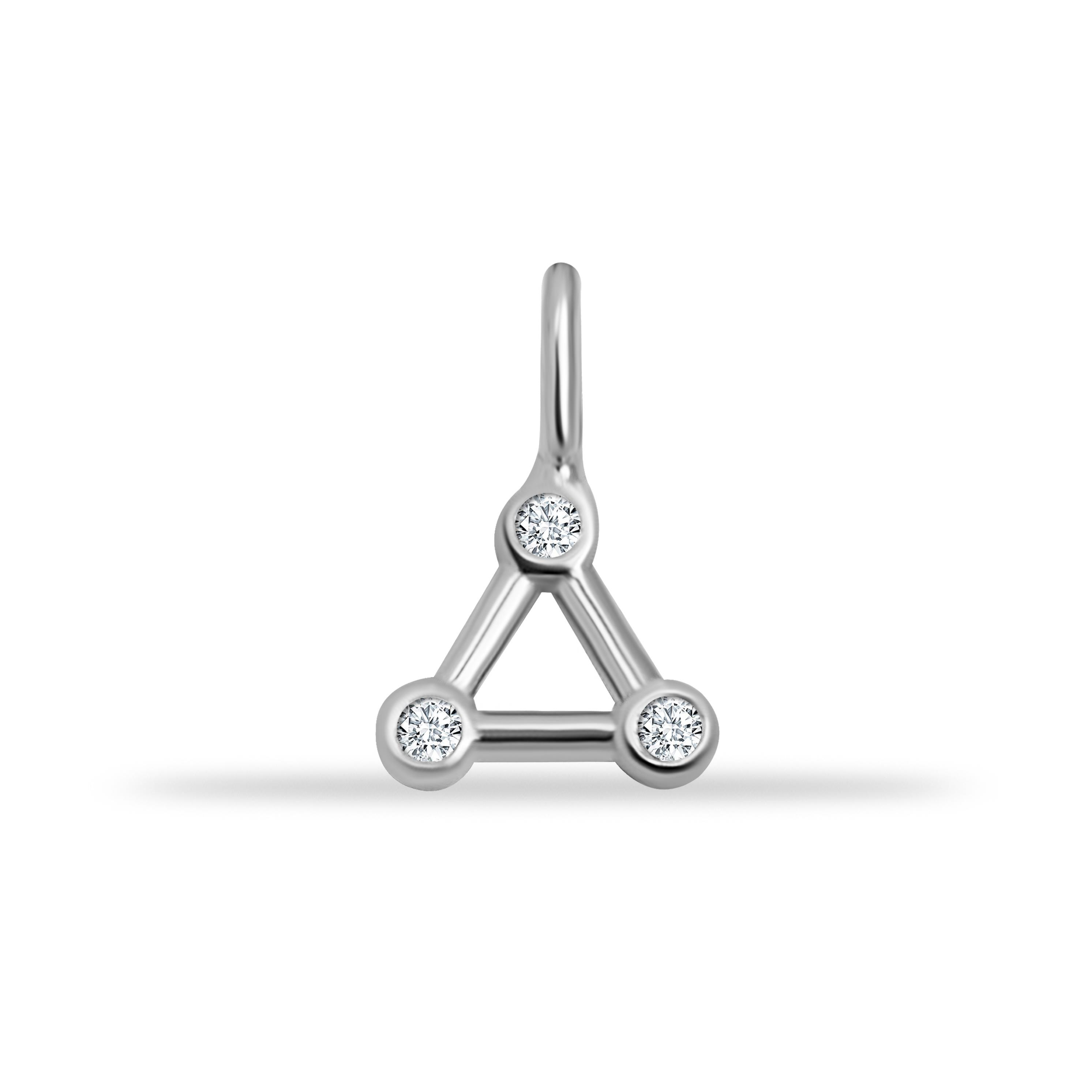 14 Ayar Altın Lacivert Mineli Nazar Boncuk Motifli Minimal Charm - Dianora Piercing