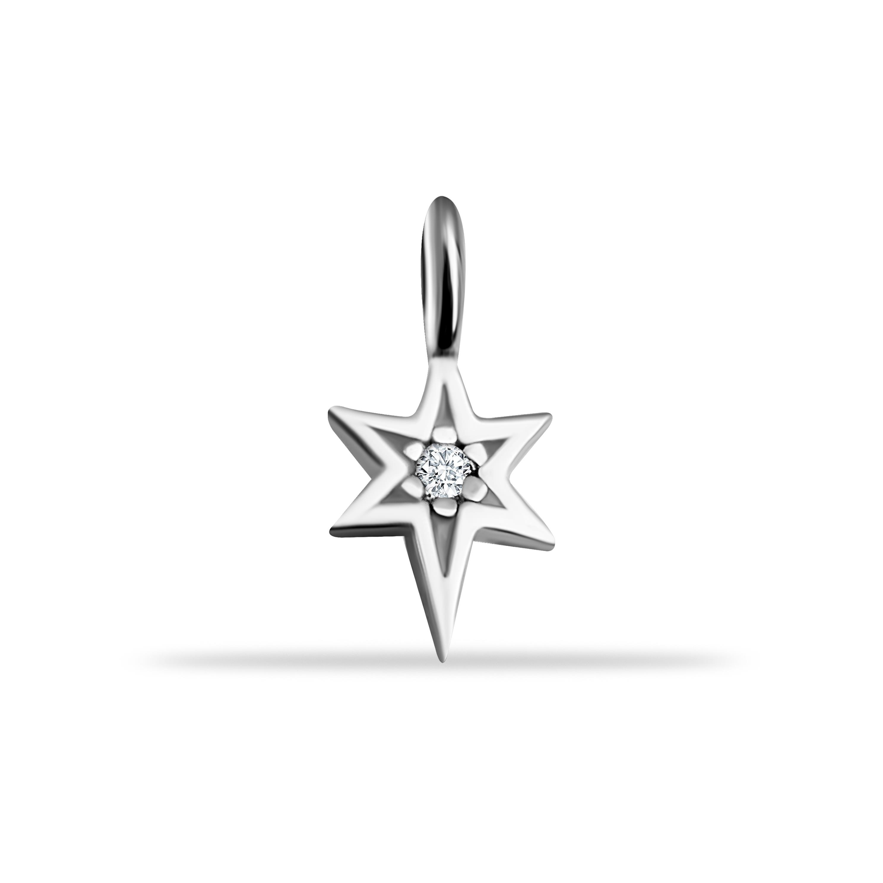 14 Ayar Altın Lacivert Mineli Nazar Boncuk Motifli Minimal Charm - Dianora Piercing