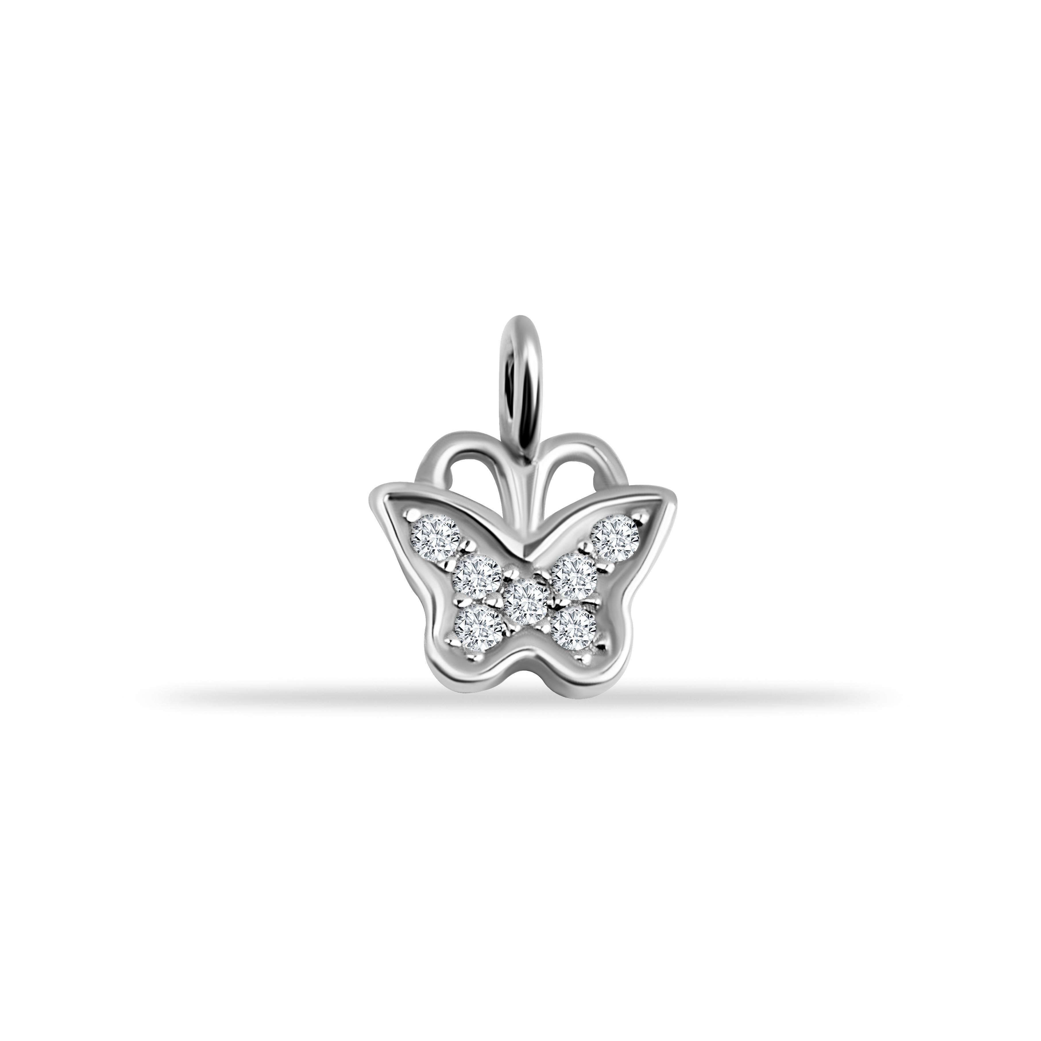 14 Ayar Altın Lacivert Mineli Nazar Boncuk Motifli Minimal Charm - Dianora Piercing